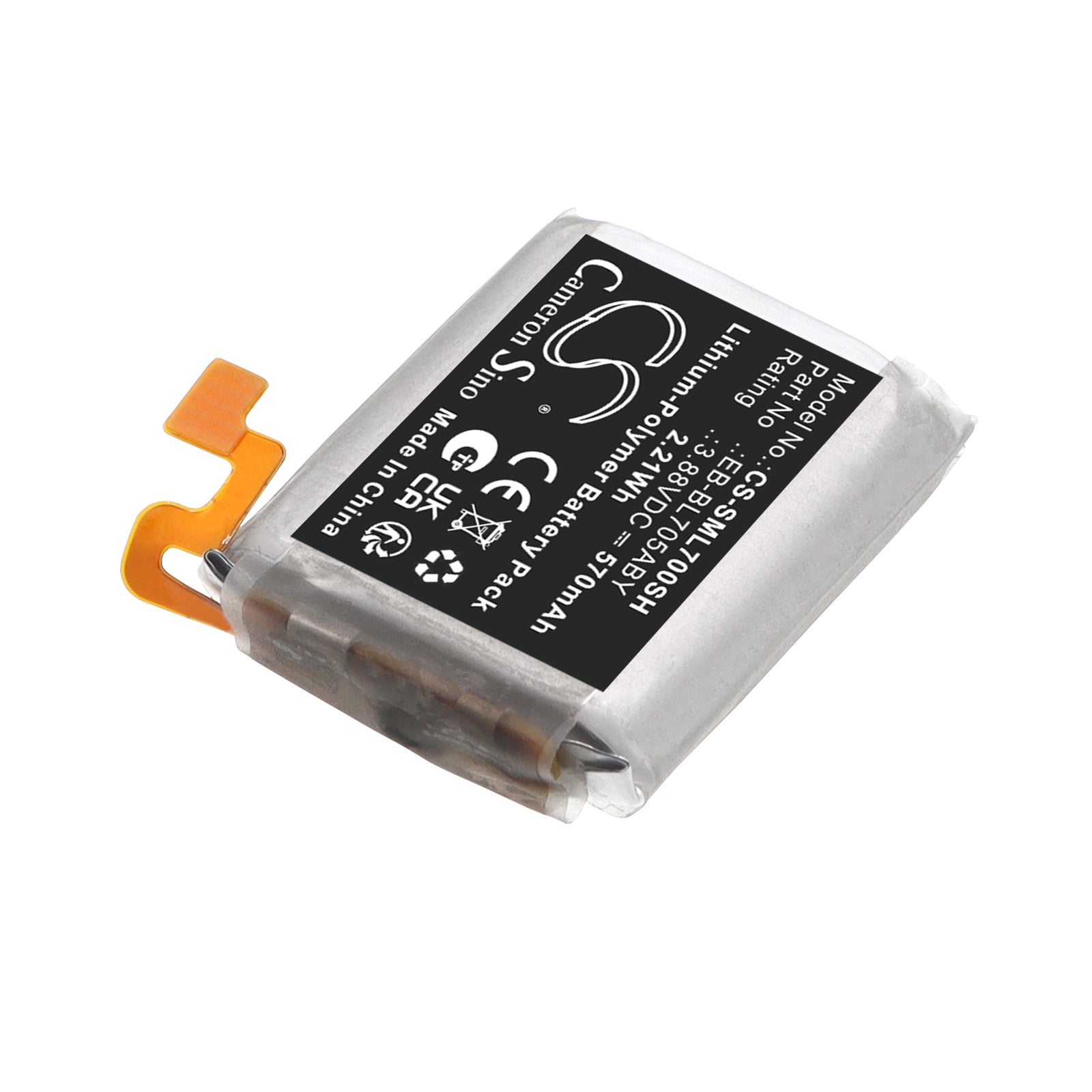 3.88V, Li-Polymer, 570mAh, Battery fits Samsung Galaxy Watch 7 Ultra 47mm, Galaxy Watch Ultra 2025 47mm, 2.21Wh Smartwatch Cameron Sino Technology Limited