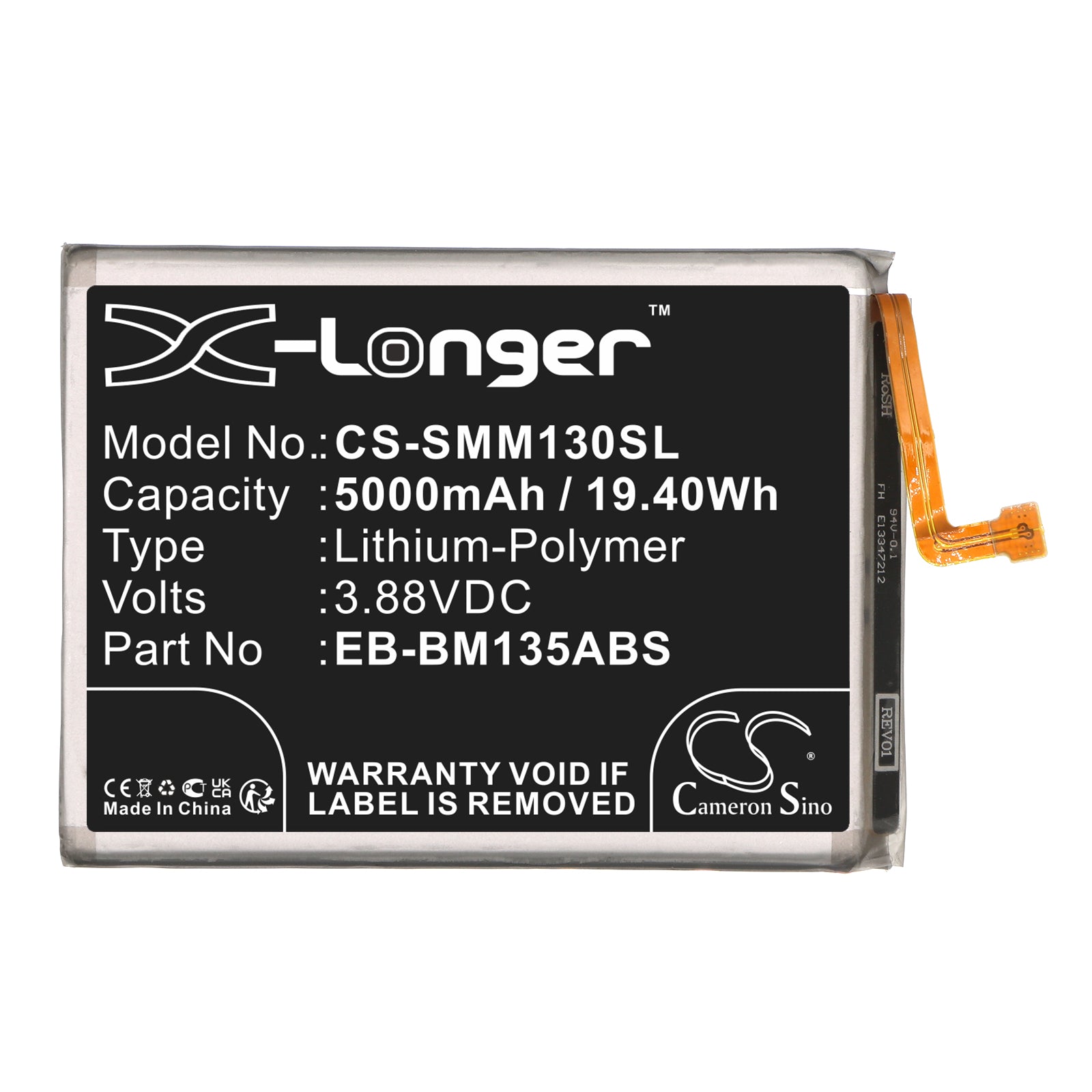 Li-Polymer, Mobile, SmartPhone Battery fits Samsung Galaxy M13, Galaxy M13 5g 2022, 3.88V, 5000mAh Mobile & SmartPhone Cameron Sino Technology Limited