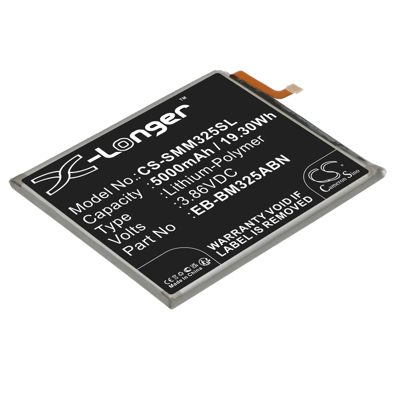Li-Polymer Battery fits Samsung, Galaxy M32, Galaxy M32 4g 2021 Premium Edi 3.85V, 5900mAh / 22.72Wh Mobile & SmartPhone Cameron Sino Technology Limited