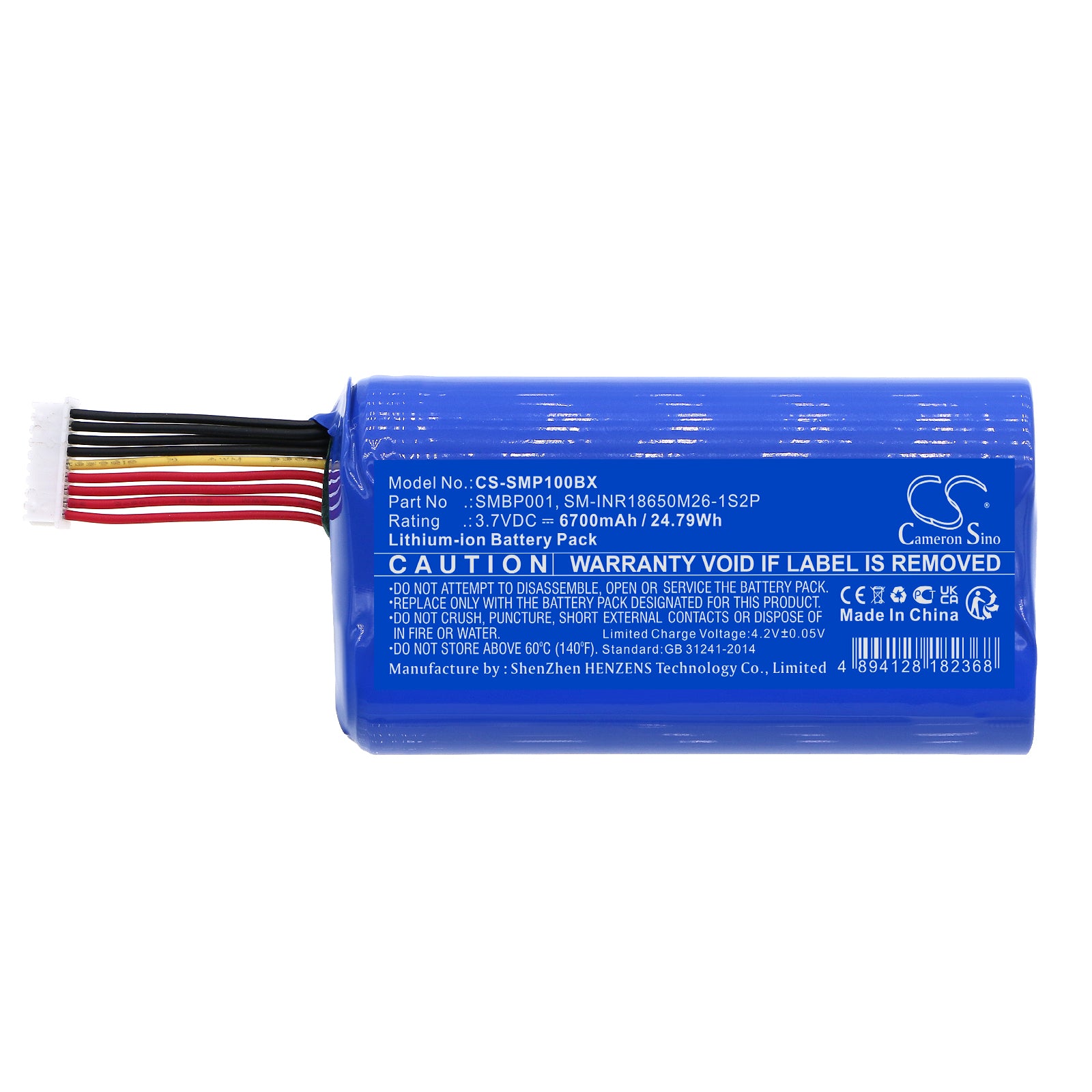 Li-ion, Payment Terminal Battery fits Sunmi P1, V1s, 3.7V, 6700mAh Payment Terminal Cameron Sino Technology Limited
