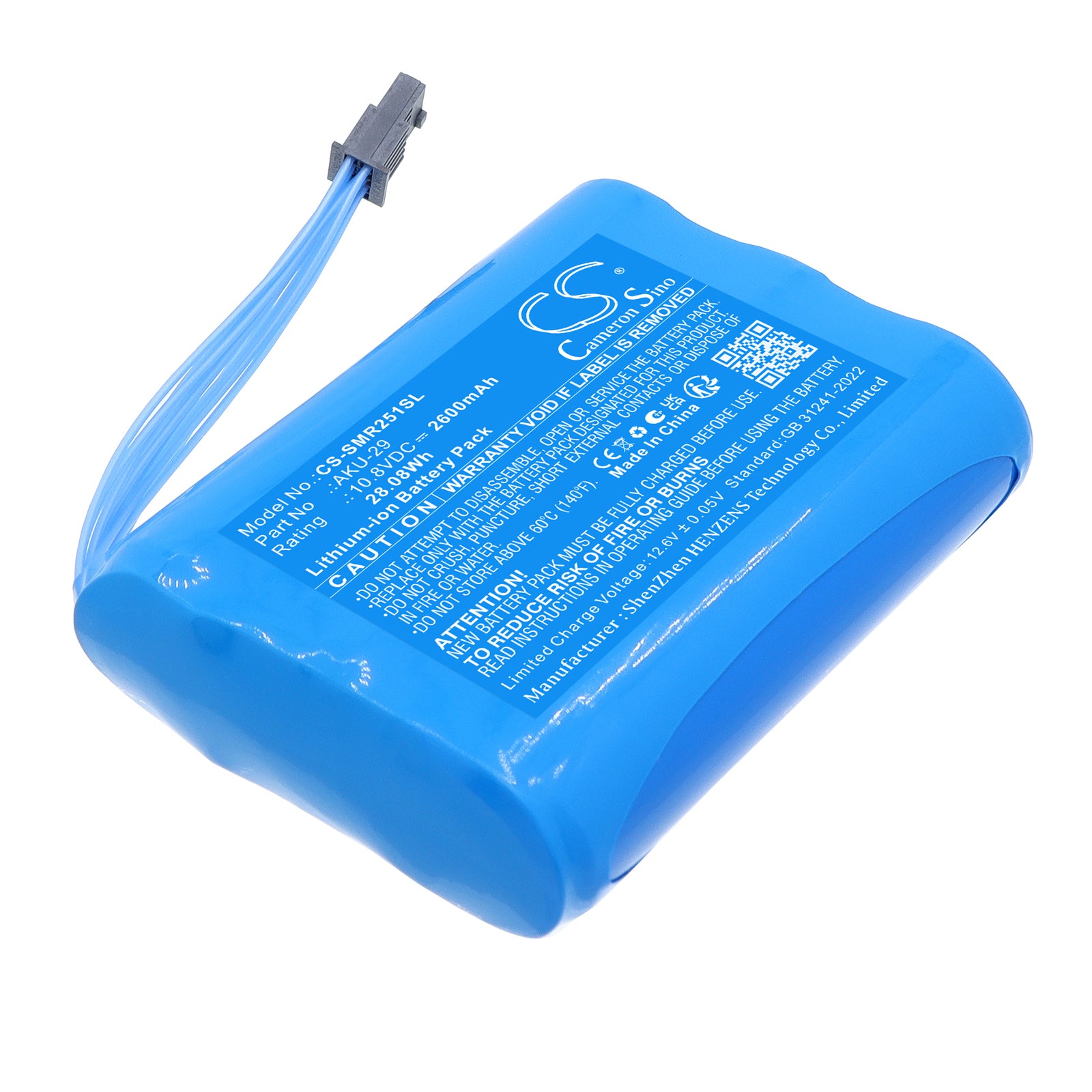 10.8V, Li-ion, 2600mAh, Battery fits SONEL MIC-2511, 28.08Wh Equipment, Survey, Test Cameron Sino Technology Limited