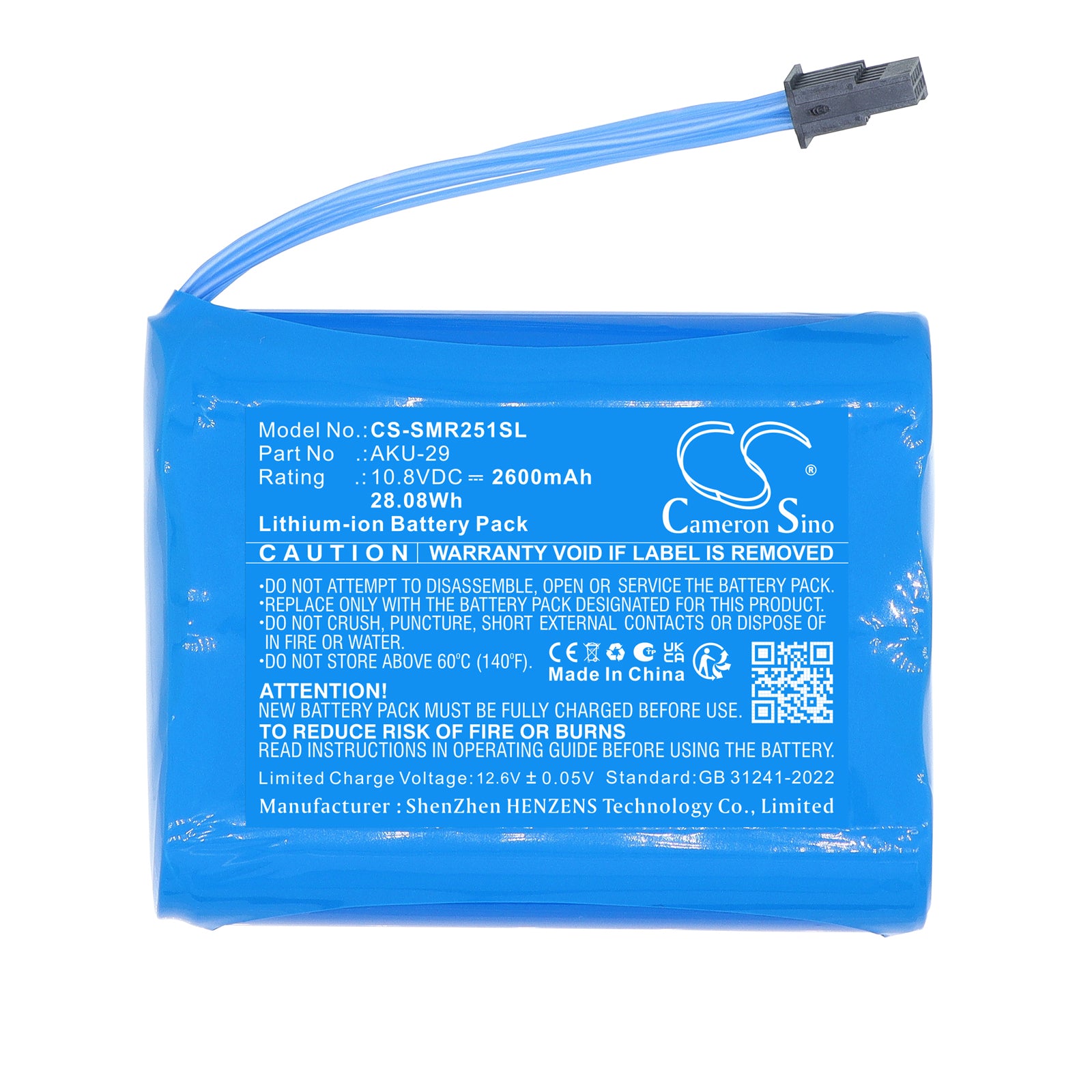 10.8V, Li-ion, 2600mAh, Battery fits SONEL MIC-2511, 28.08Wh Equipment, Survey, Test Cameron Sino Technology Limited