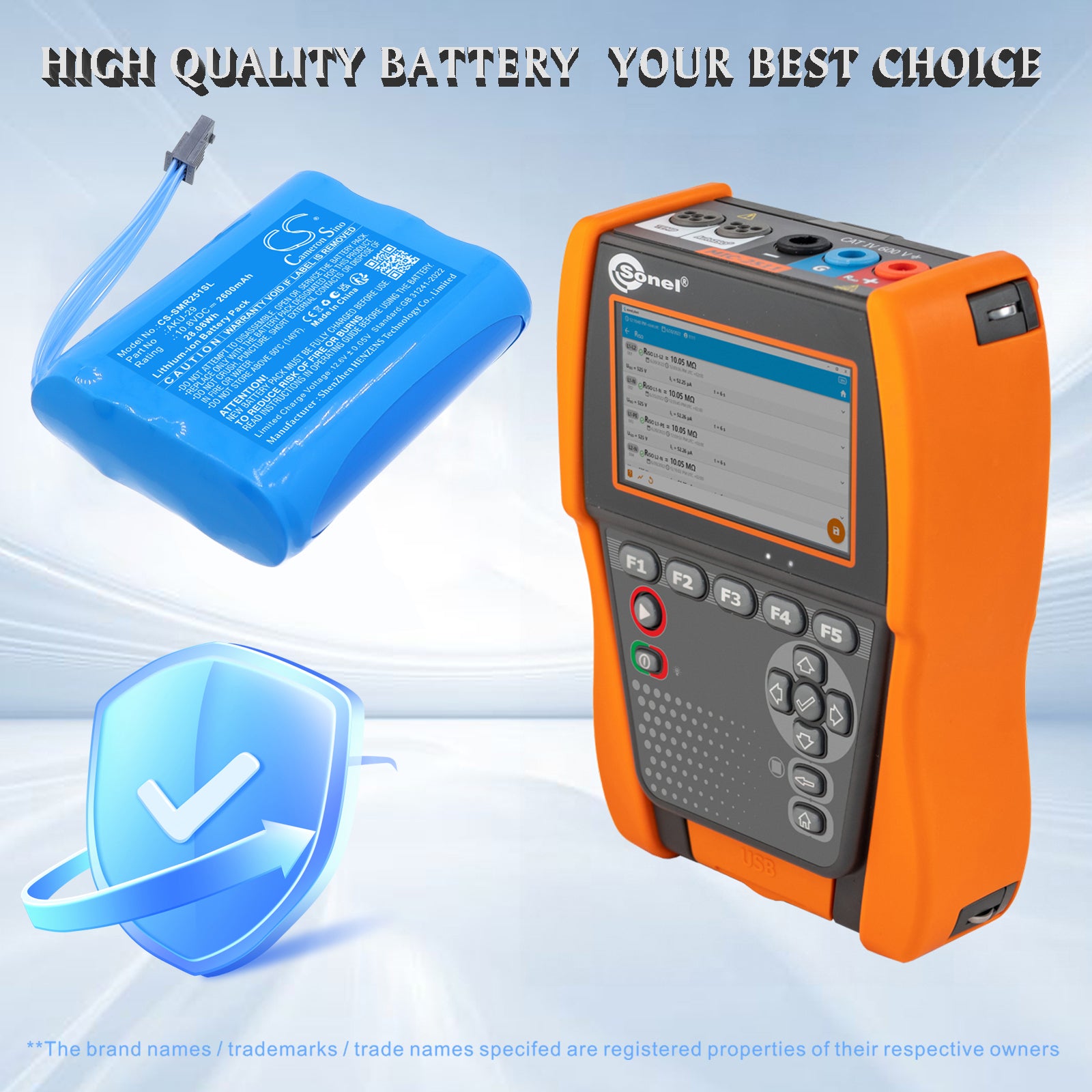 10.8V, Li-ion, 2600mAh, Battery fits SONEL MIC-2511, 28.08Wh Equipment, Survey, Test Cameron Sino Technology Limited