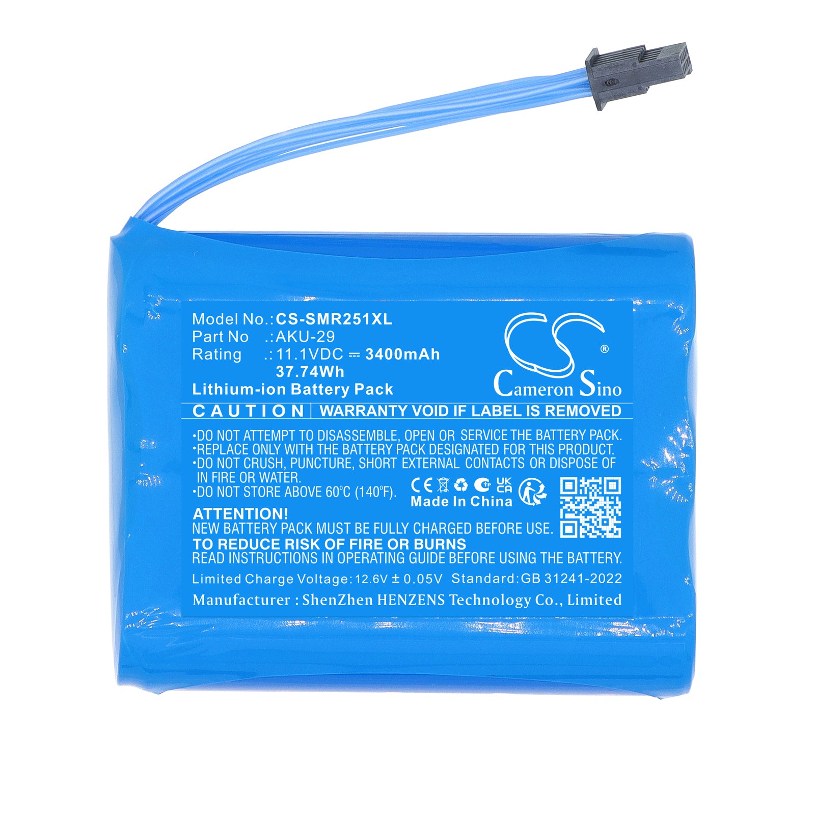 11.1V, Li-ion, 3400mAh, Battery fits SONEL MIC-2511, 37.74Wh Equipment, Survey, Test Cameron Sino Technology Limited