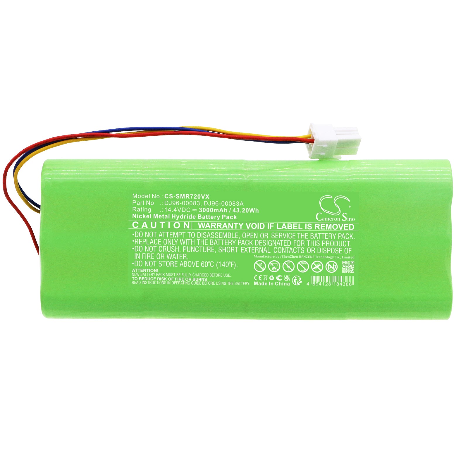 Ni-MH, Vacuum Battery fits Samsung Vc-re72v, Vc-re7ov, 14.4V, 3000mAh Vacuum Cameron Sino Technology Limited