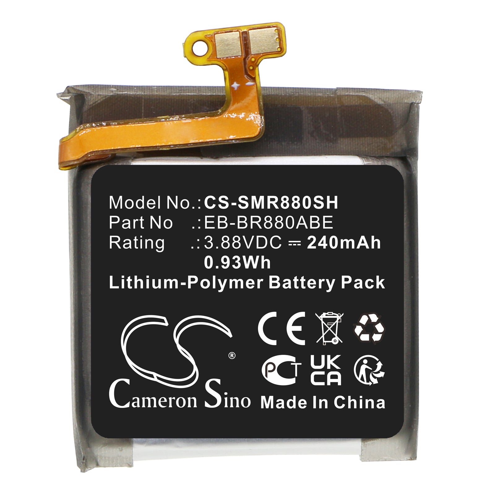 Li-Polymer, Smartwatch Battery fits Samsung Galaxy Watch 4 40mm, Galaxy Watch4 Classic 42mm, 3.88V, 240mAh Smartwatch Cameron Sino Technology Limited