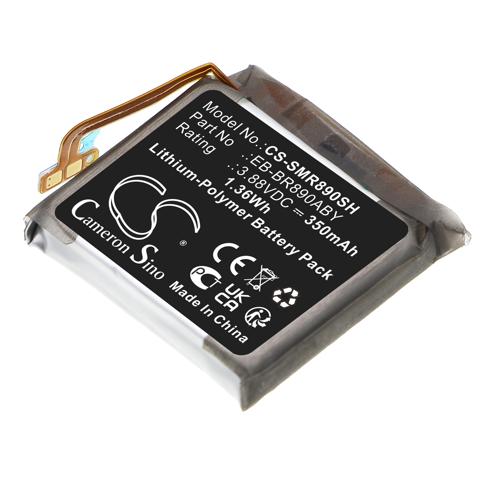 Li-Polymer, Smartwatch Battery fits Samsung Galaxy Watch4 Classic 46mm, Sm-r870, 3.88V, 350mAh Smartwatch Cameron Sino Technology Limited