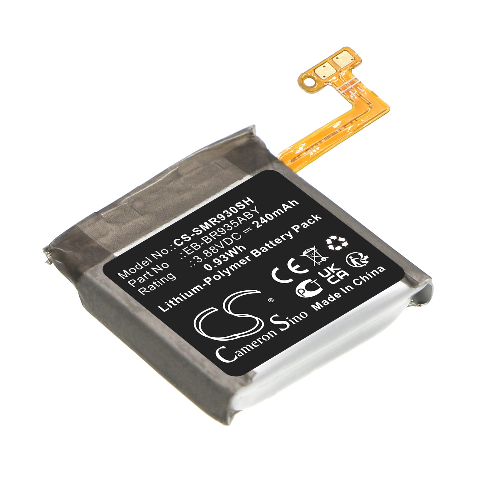 Li-Polymer, Smartwatch Battery fits Samsung Galaxy Watch 6 40mm, Sm-r930, 3.88V, 240mAh Smartwatch Cameron Sino Technology Limited