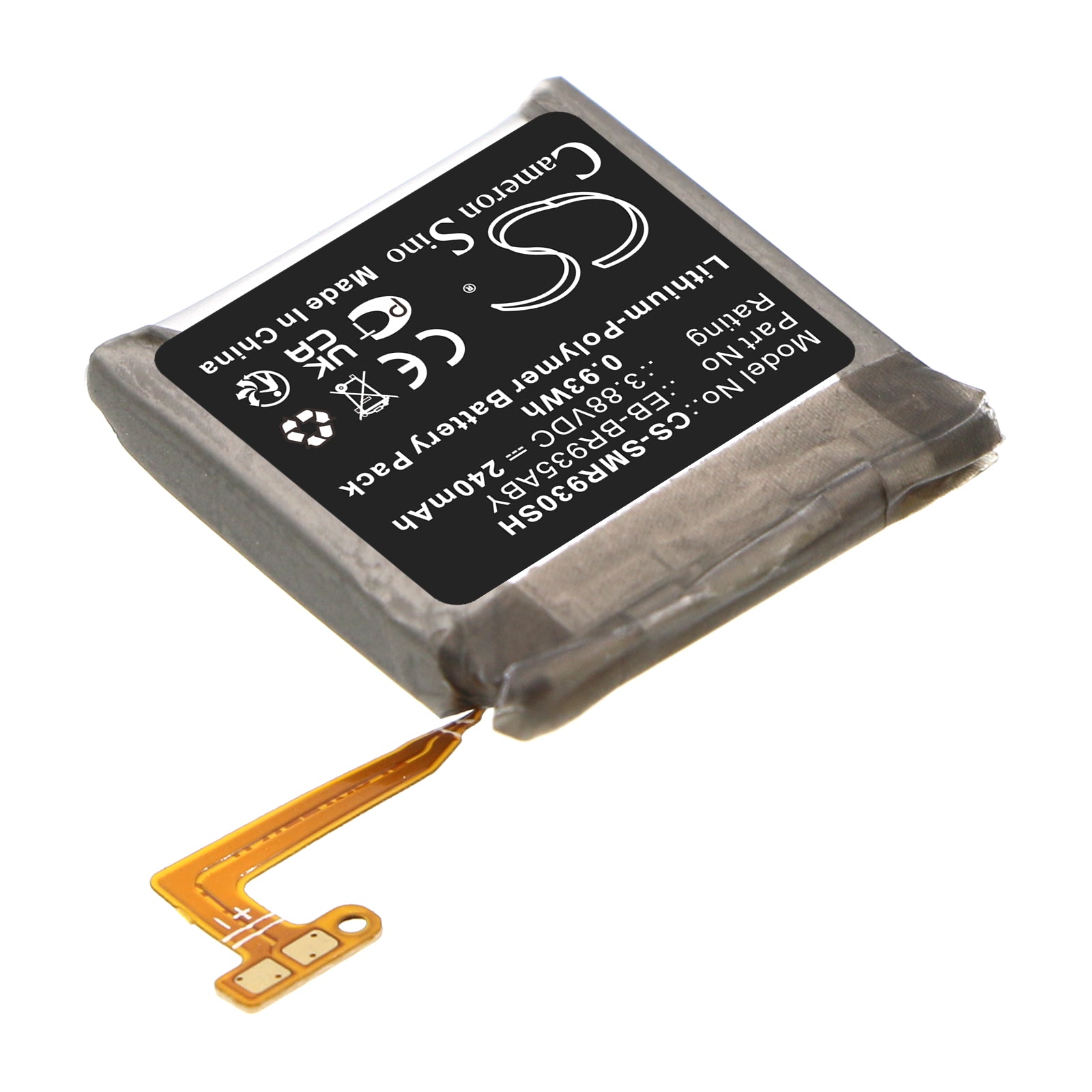 Li-Polymer, Smartwatch Battery fits Samsung Galaxy Watch 6 40mm, Sm-r930, 3.88V, 240mAh Smartwatch Cameron Sino Technology Limited