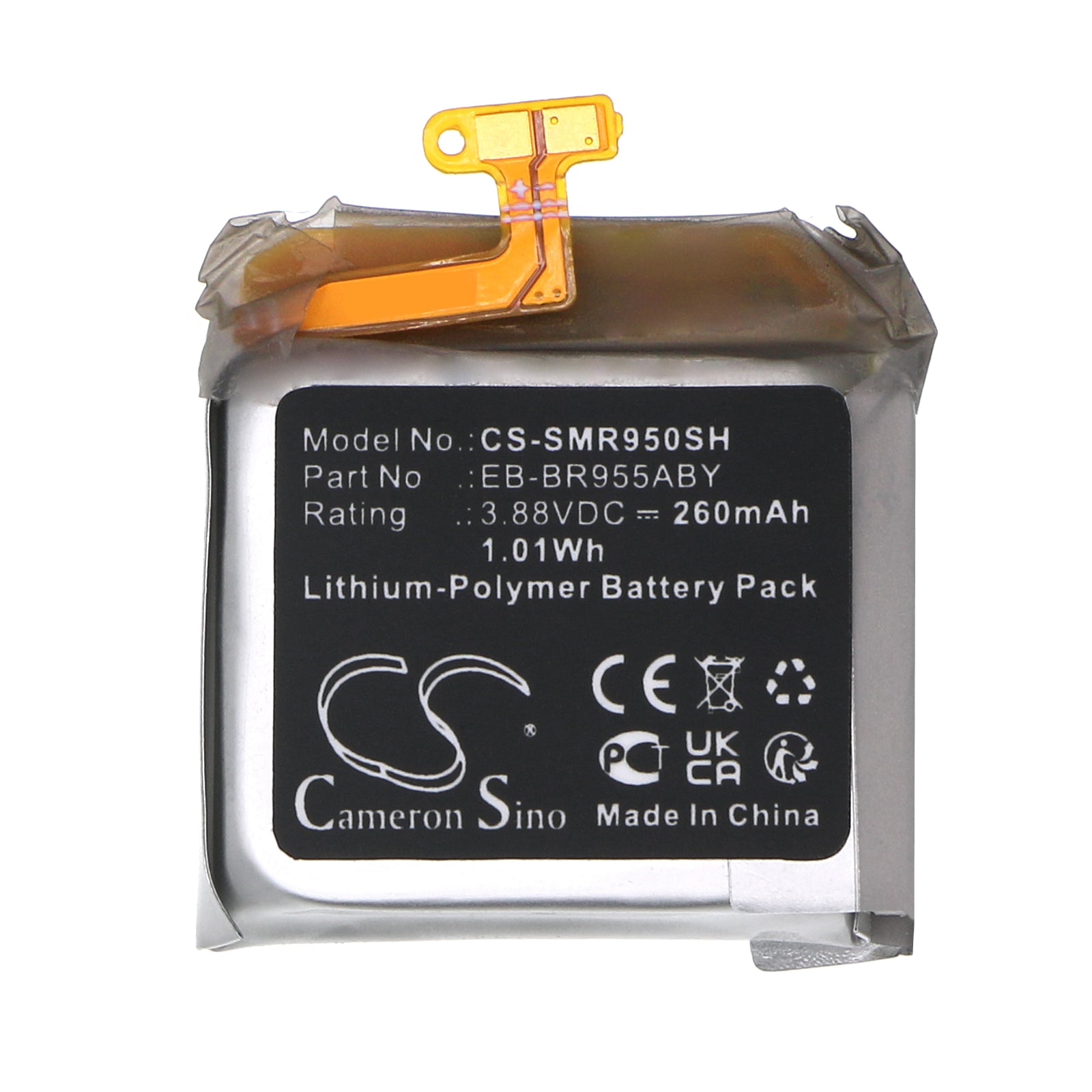 Li-Polymer, Smartwatch Battery fits Samsung Galaxy Watch 6 Classic 43mm, Sm-r950, 3.88V, 260mAh Smartwatch Cameron Sino Technology Limited