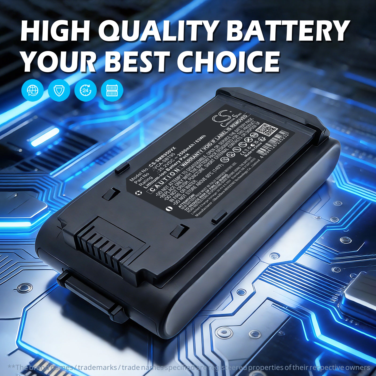 25.2V, Li-ion, 2500mAh, Battery fits Samsung Bespoke Jet Pet Stick Vacuum, Jet 85, 63Wh Vacuum Cameron Sino Technology Limited