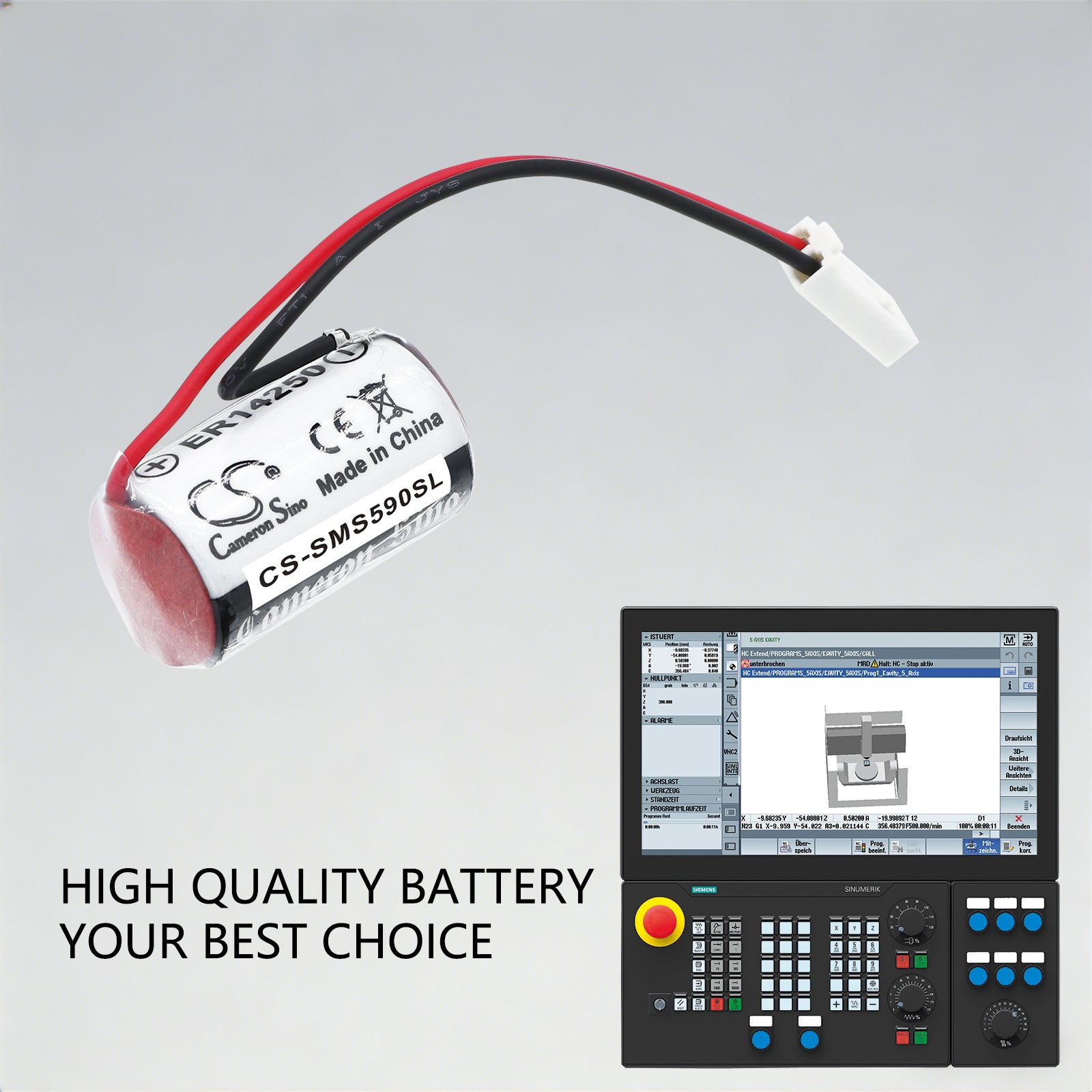 3.6V, Li-SOCl2, 1200mAh, Battery fits Siemens 4D-500A, 6ES5980-0MB11, 4.32Wh PLC Cameron Sino Technology Limited