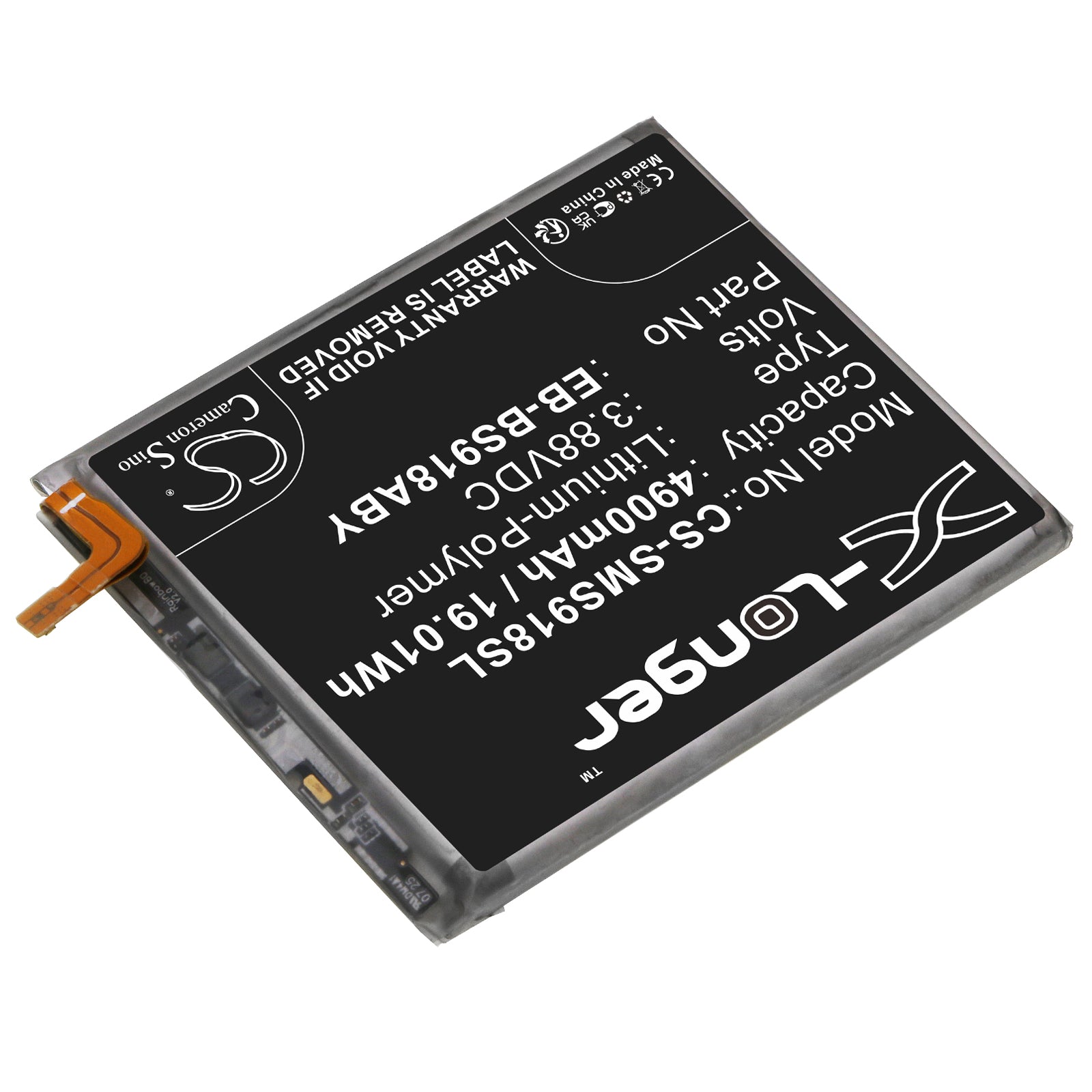 Li-Polymer, Mobile, SmartPhone Battery fits Samsung Galaxy S23 Ultra, Galaxy S23 Ultra 5g, 3.88V, 4900mAh Mobile & SmartPhone Cameron Sino Technology Limited