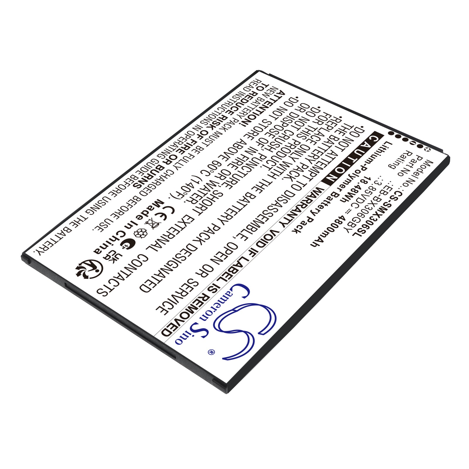 3.85V, Li-Polymer, 4800mAh, Battery fits Samsung Galaxy Tab Active 5 (WiFi), Galaxy Tab Active 5 5G, 18.48Wh Tablet Cameron Sino Technology Limited