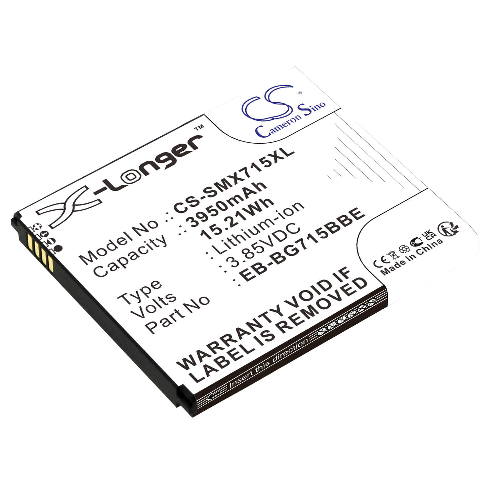 Li-ion Battery fits Samsung, Galaxy Xcover Pro, Sm-g715 3.85V, 3950mAh / 15.21Wh Mobile & SmartPhone Cameron Sino Technology Limited