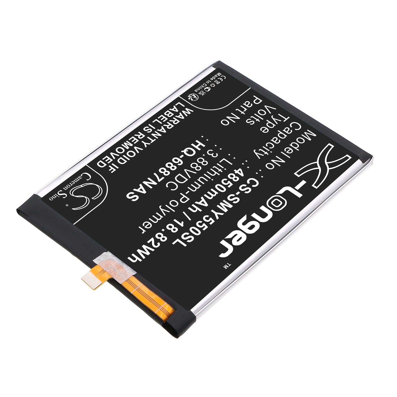 3.88V, Li-Polymer, 4850mAh, Battery fits Samsung Galaxy F55 5G, Galaxy M55 5G, 18.82Wh Mobile, SmartPhone Cameron Sino Technology Limited