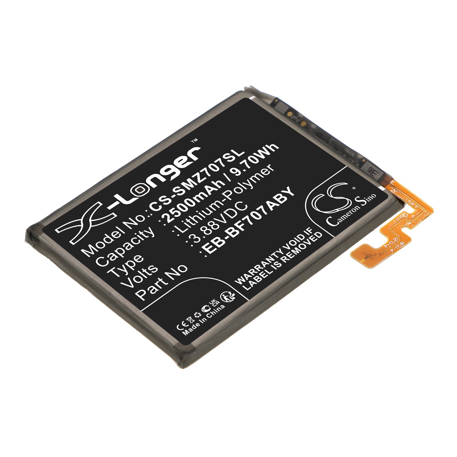 Li-Polymer, Mobile, SmartPhone Battery fits Samsung Galaxy Z Flip 5g, Galaxy Z Flip F707u, 3.88V, 2500mAh Mobile & SmartPhone Cameron Sino Technology Limited