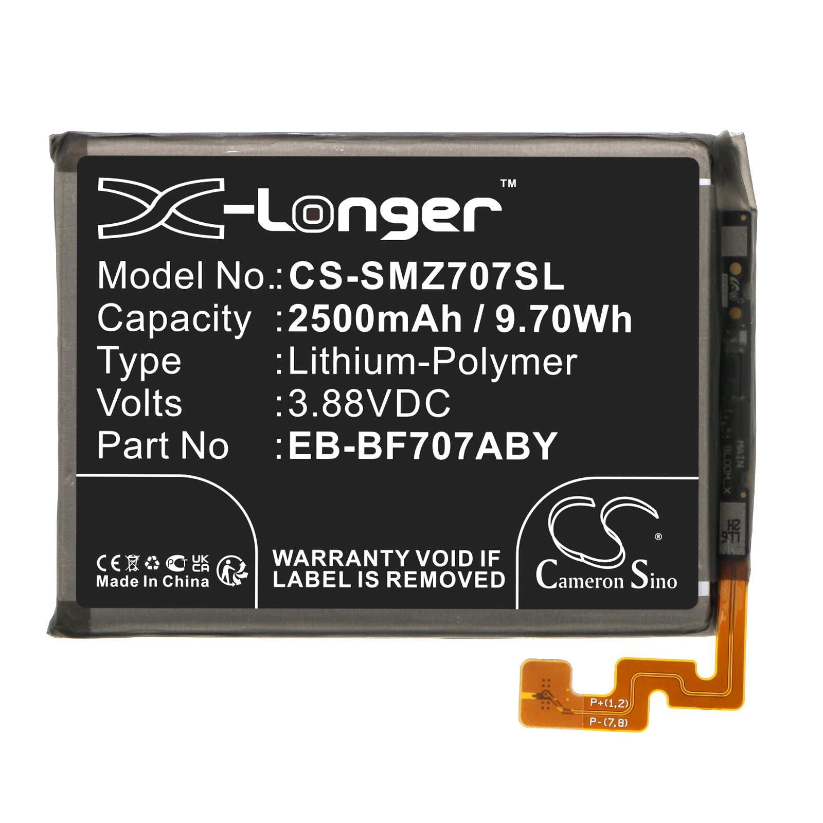 Li-Polymer, Mobile, SmartPhone Battery fits Samsung Galaxy Z Flip 5g, Galaxy Z Flip F707u, 3.88V, 2500mAh Mobile & SmartPhone Cameron Sino Technology Limited