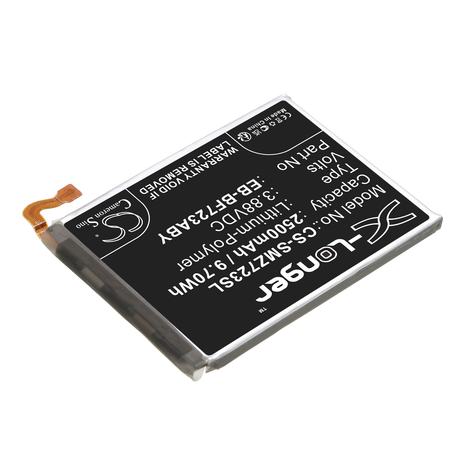 Li-Polymer, Mobile, SmartPhone Battery fits Samsung Galaxy Z Flip 4, Galaxy Z Flip 4 5g Uw, 3.88V, 2500mAh Mobile & SmartPhone Cameron Sino Technology Limited