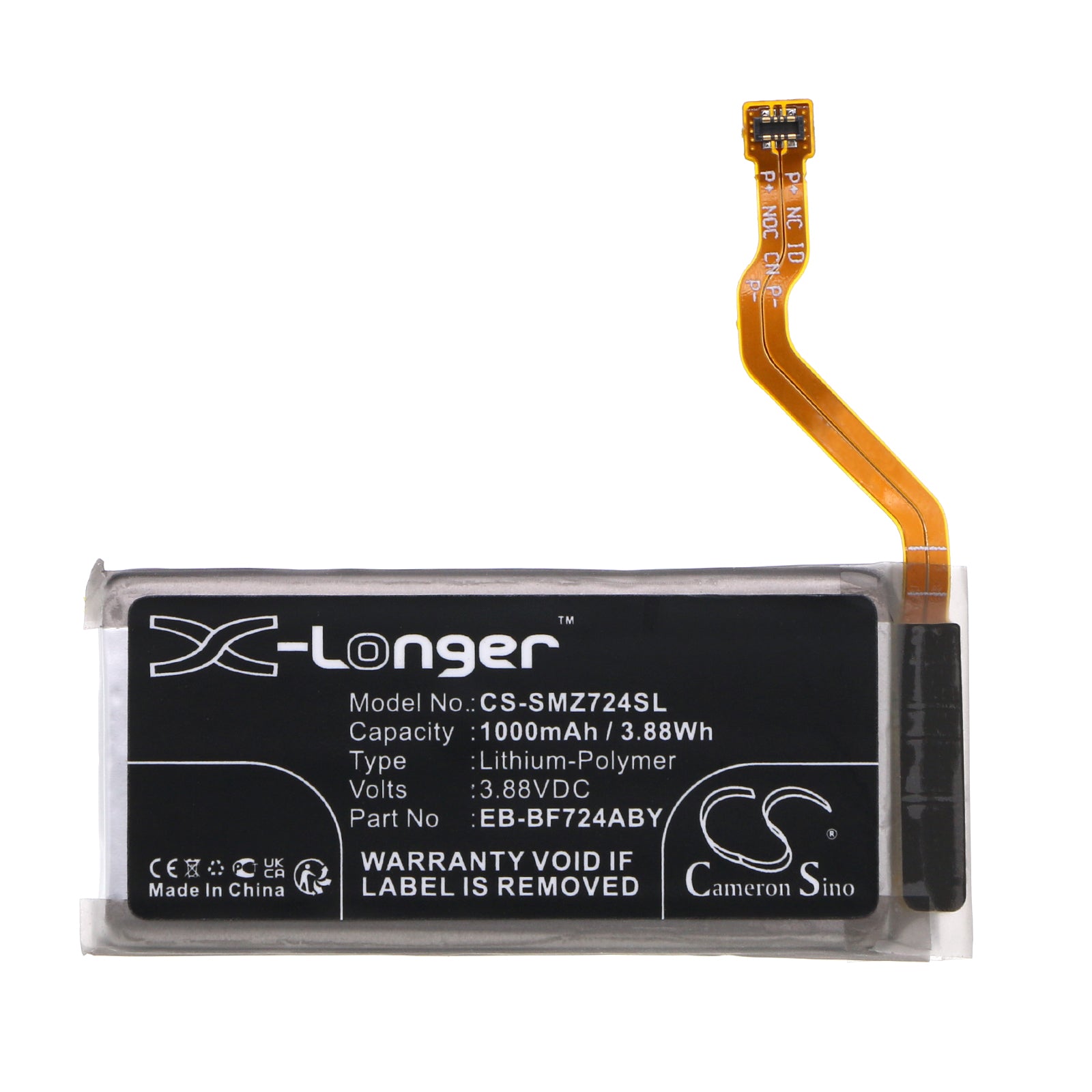 Li-Polymer, Mobile, SmartPhone Battery fits Samsung Galaxy Z Flip 4, Galaxy Z Flip 4 5g Uw, 3.88V, 1000mAh Mobile & SmartPhone Cameron Sino Technology Limited
