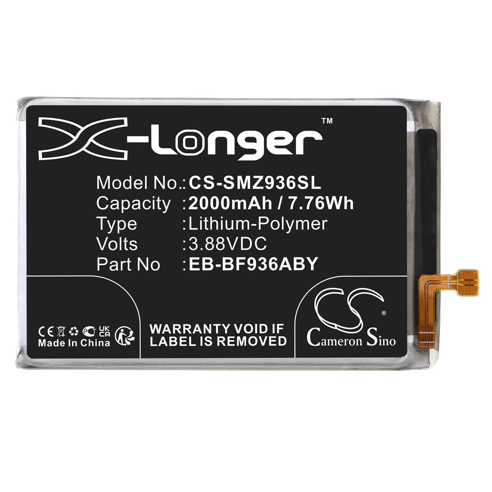 Li-Polymer, Mobile, SmartPhone Battery fits Samsung Galaxy Z Fold4, Sc-55c, 3.88V, 2000mAh Mobile & SmartPhone Cameron Sino Technology Limited