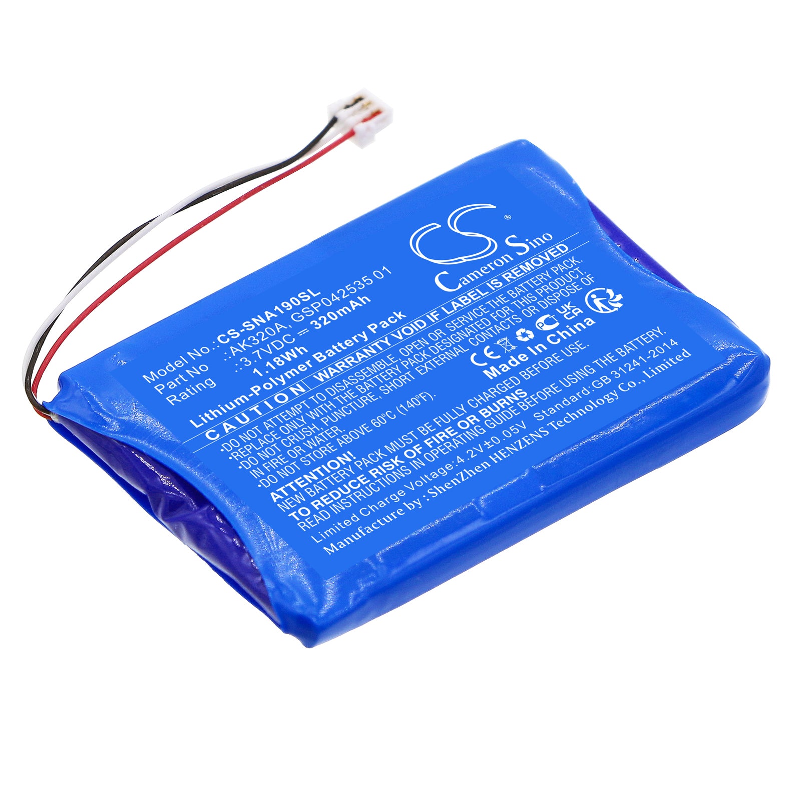 Li-Polymer, Wireless Headset Battery fits Agfeo Ip Multi-cell, Multi-cell Headset, 3.7V, 320mAh Wireless Headset Cameron Sino Technology Limited
