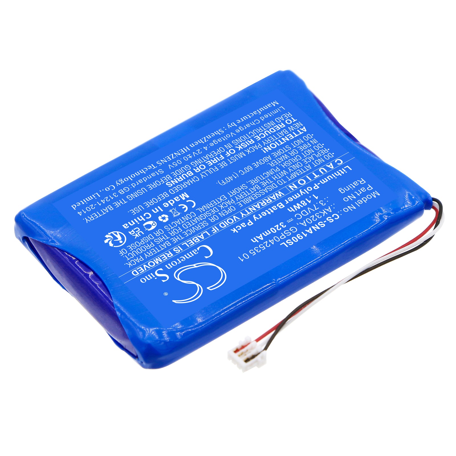 Li-Polymer, Wireless Headset Battery fits Agfeo Ip Multi-cell, Multi-cell Headset, 3.7V, 320mAh Wireless Headset Cameron Sino Technology Limited