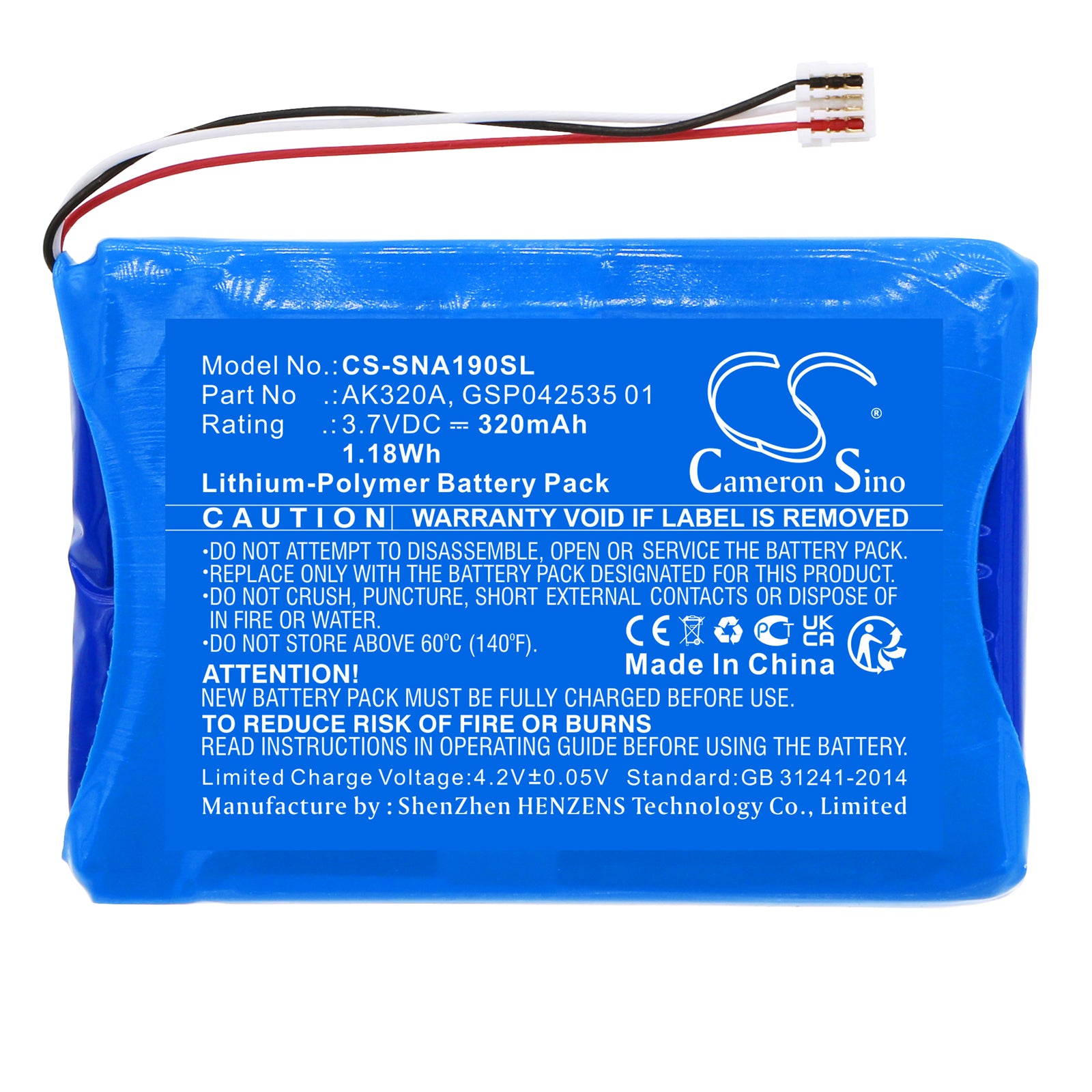 Li-Polymer, Wireless Headset Battery fits Agfeo Ip Multi-cell, Multi-cell Headset, 3.7V, 320mAh Wireless Headset Cameron Sino Technology Limited