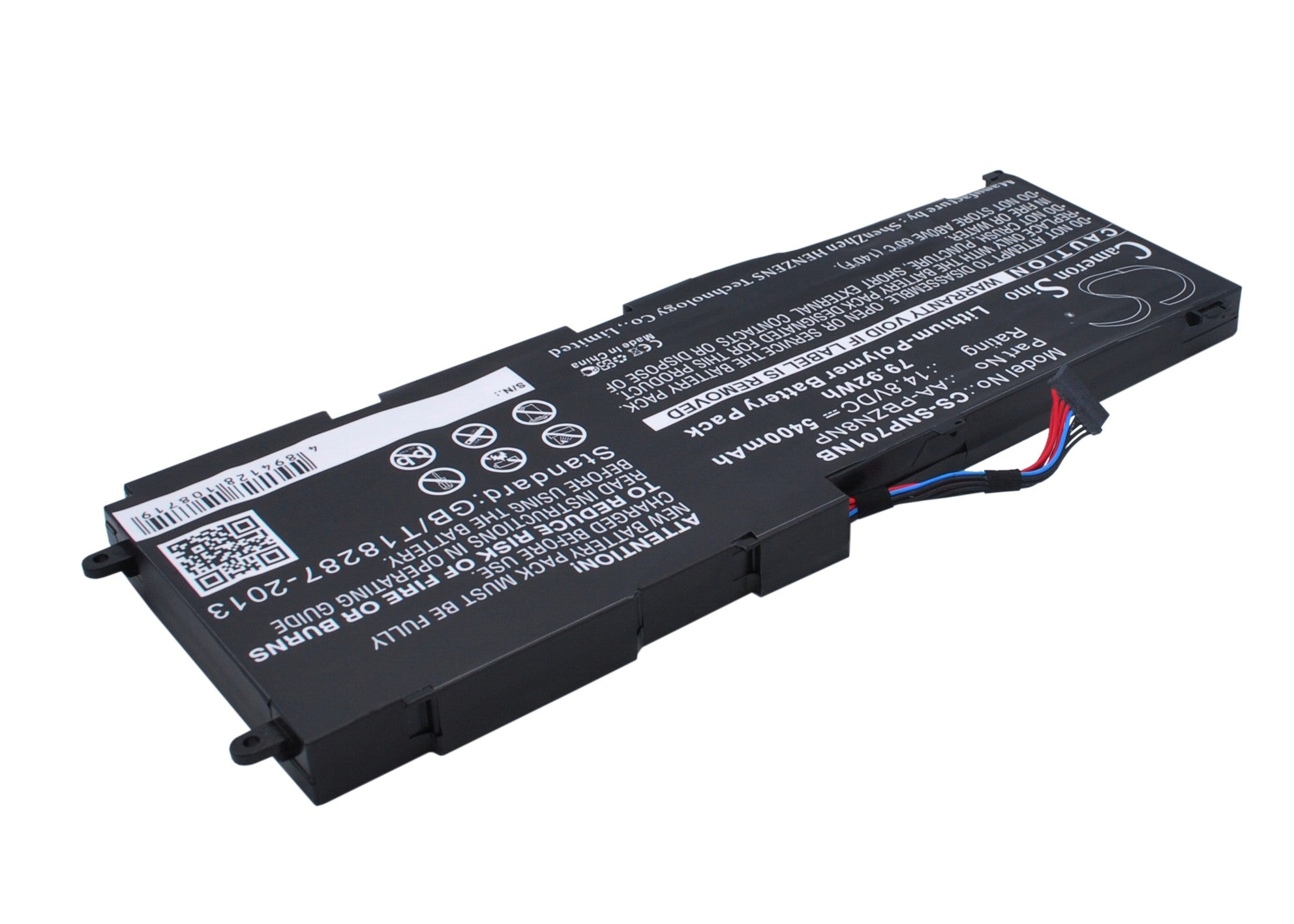 14.8V, Li-Polymer, 5400mAh, Battery fits Samsung NP-700, NP700Z7C, 79.92Wh Notebook, Laptop Cameron Sino Technology Limited
