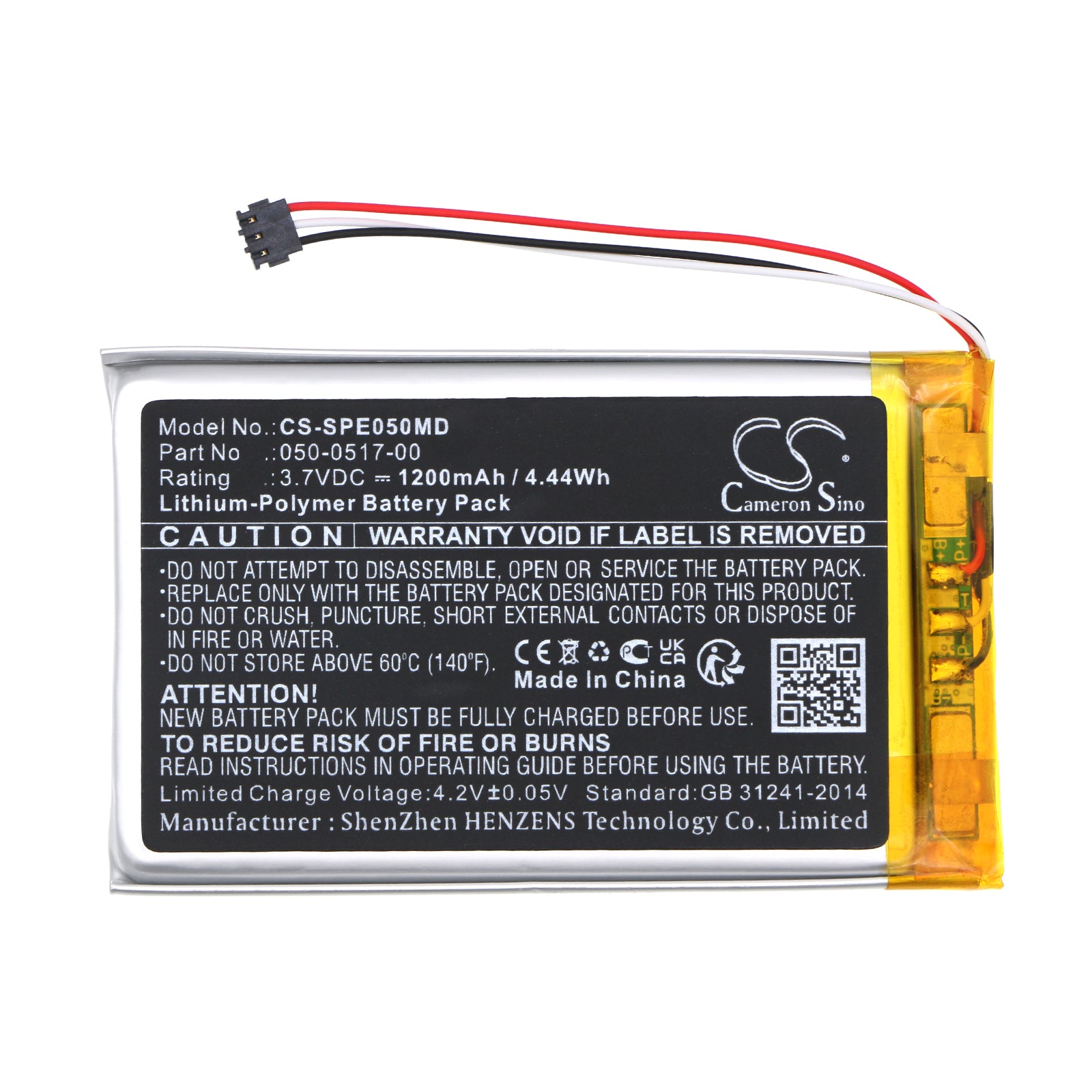 Li-Polymer, Medical Battery fits Spacelabs Evo, Evo 4, 3.7V, 1200mAh Medical Cameron Sino Technology Limited