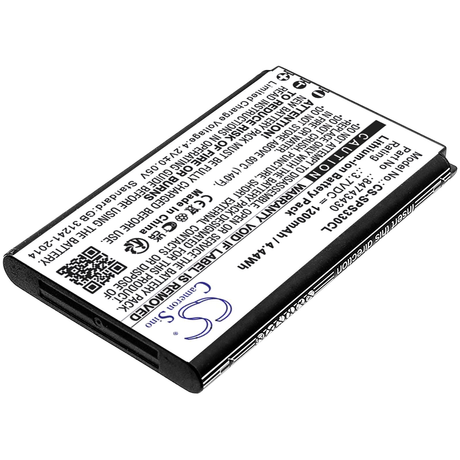 Li-ion, Cordless Phone Battery fits Spectralink S33, S33 Dect, 3.7V, 1200mAh Cordless Phone Cameron Sino Technology Limited