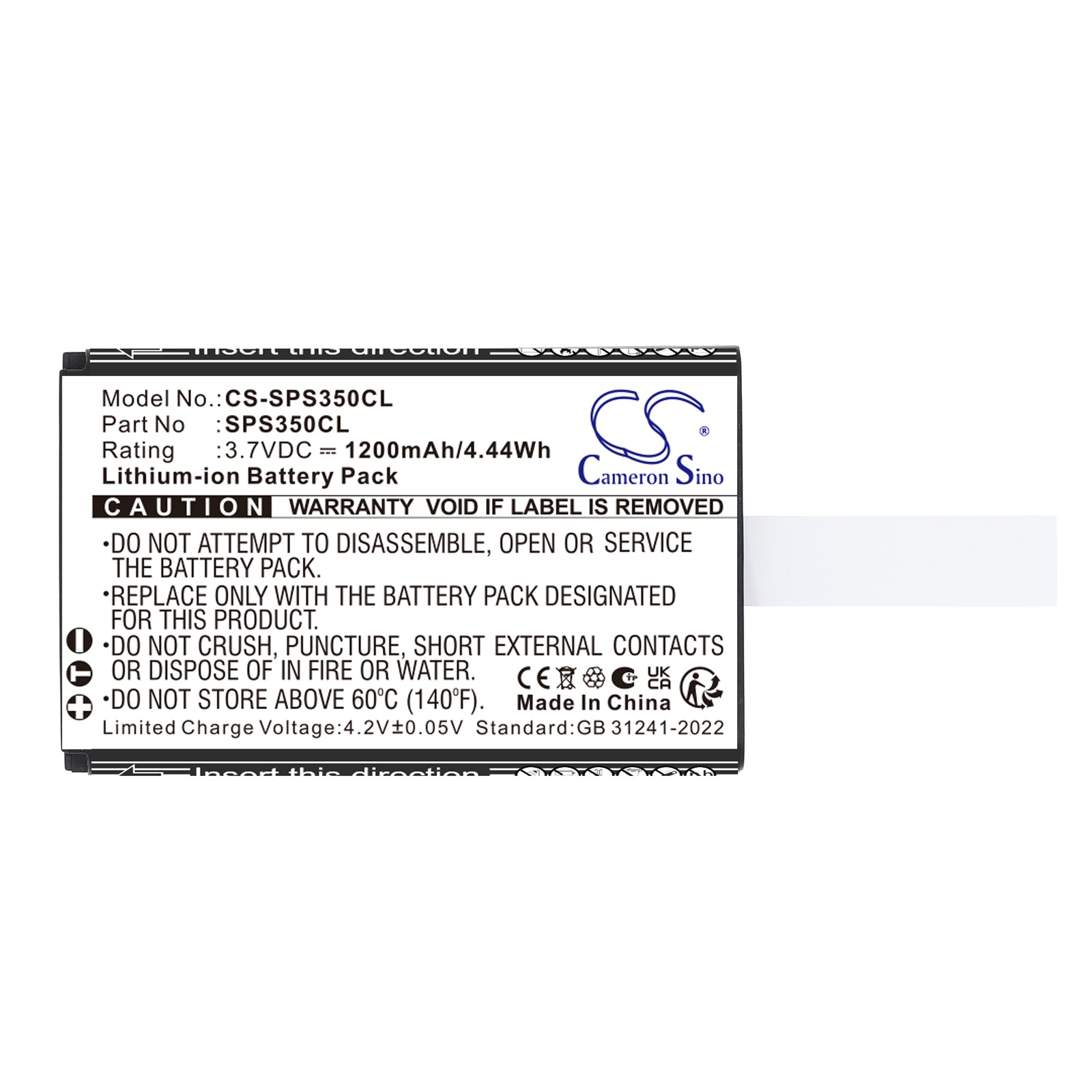 3.7V, Li-ion, 1200mAh, Battery fits SpectraLink S35 DECT Handset, S37 S35 DECT Handset, 4.44Wh Cordless Phone Cameron Sino Technology Limited