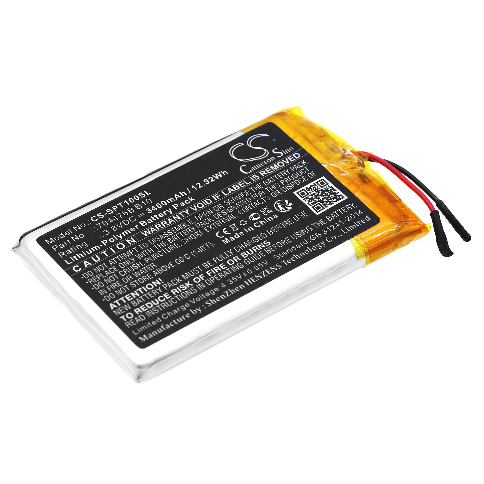 Li-Polymer, GPS, Navigator Battery fits Spot Spot X, Spotxb, 3.8V, 3400mAh GPS, Navigator Cameron Sino Technology Limited