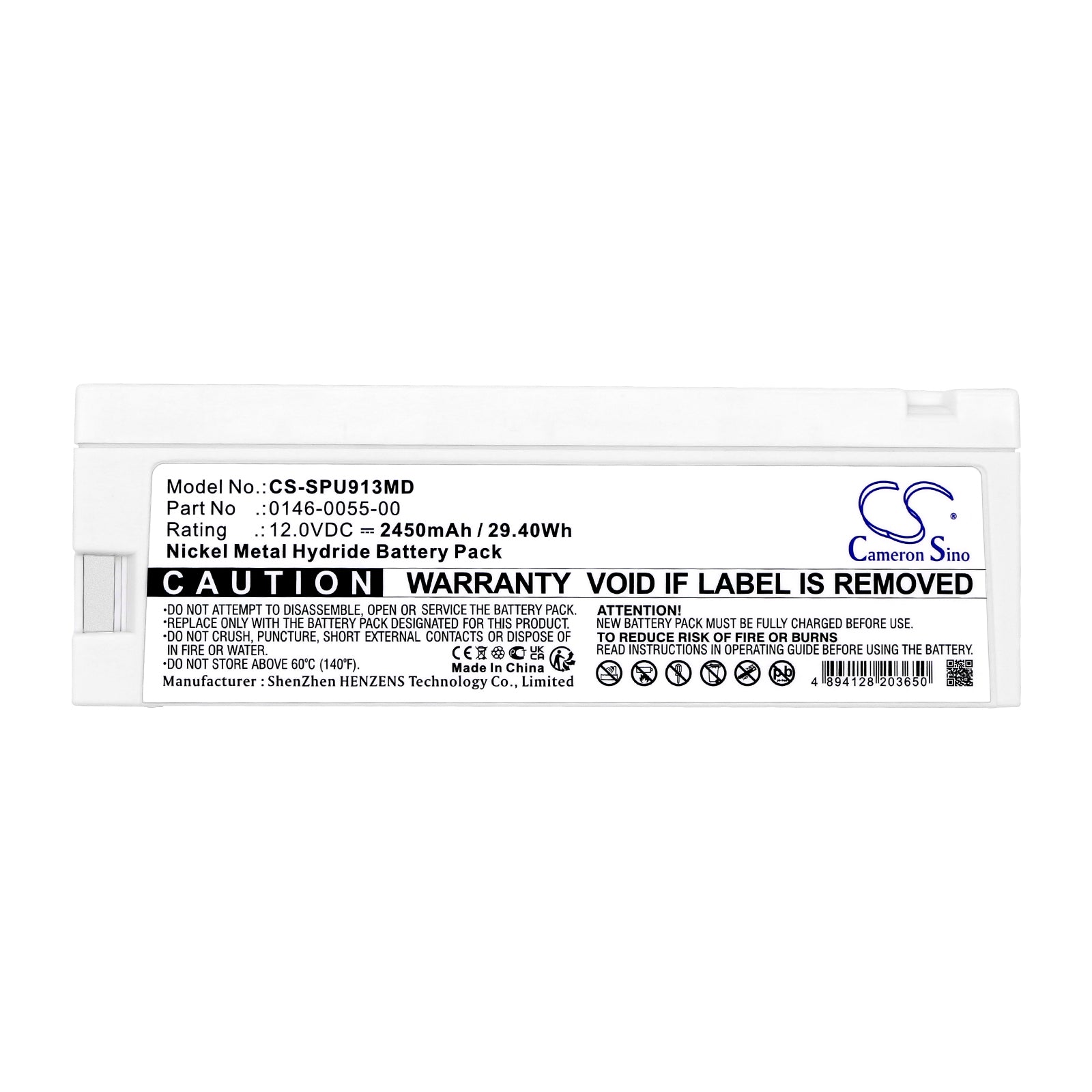 Ni-MH, Medical Battery fits Spacelabs 90367, 91369, 12.0V, 2450mAh Medical Cameron Sino Technology Limited