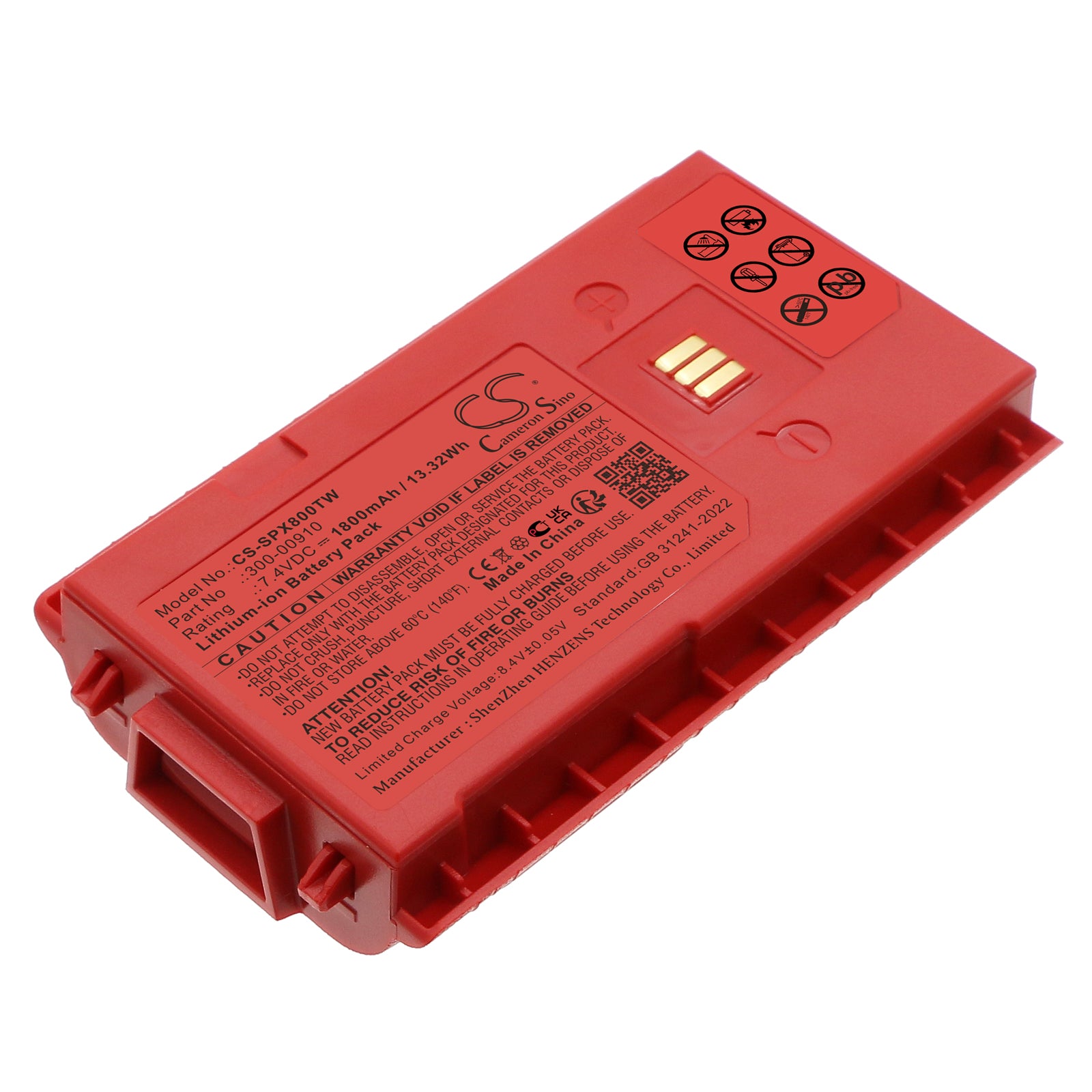 7.4V, Li-ion, 1800mAh, Battery fits Sepura STP8X, STP8X000, 13.32Wh Two-Way Radio Cameron Sino Technology Limited