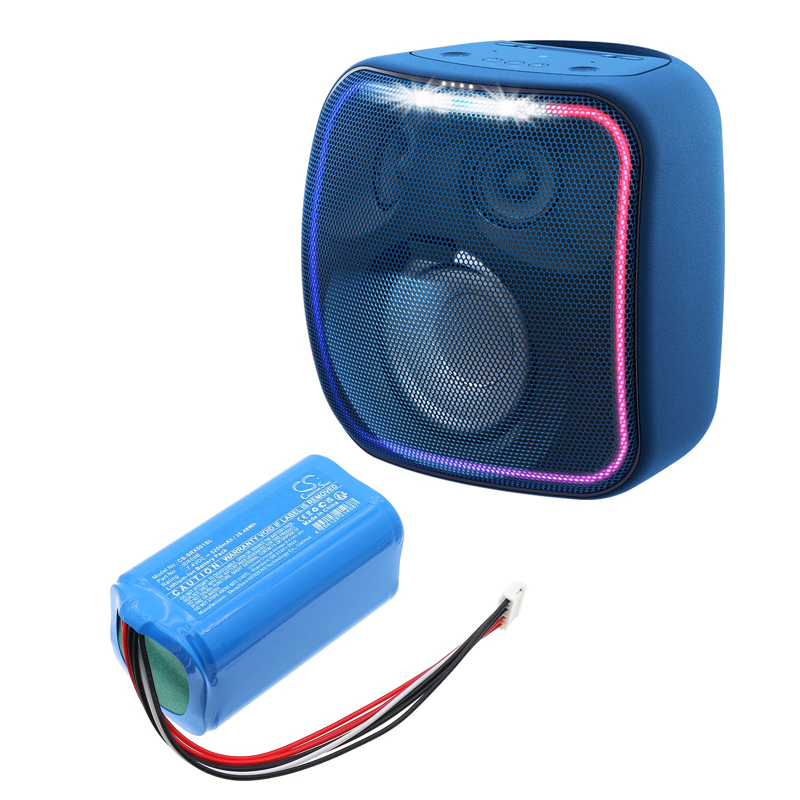 7.4V, Li-ion, 5200mAh, Battery fits Sony SRS-XB501, SRS-XB501G, 38.48Wh Speaker Cameron Sino Technology Limited