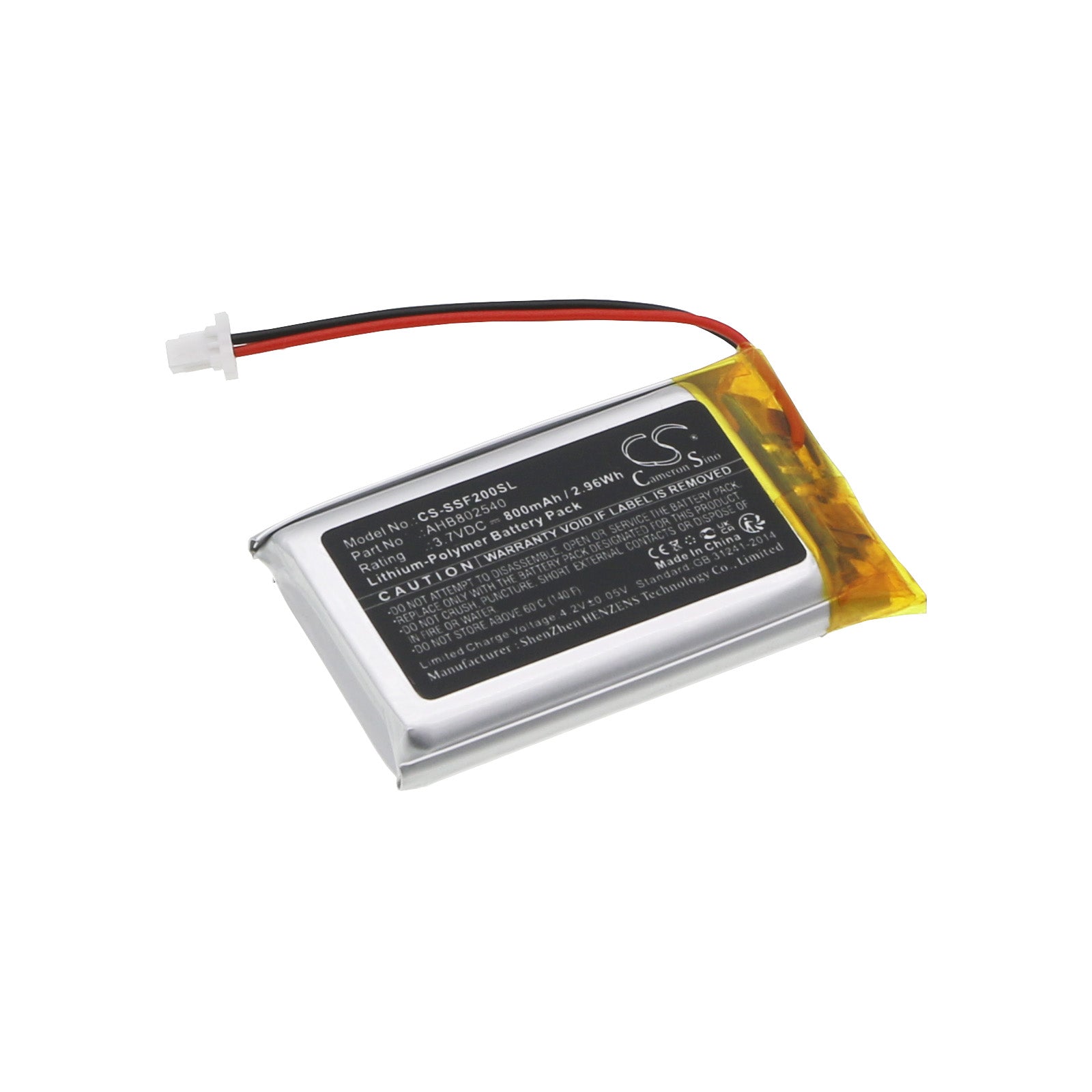 Li-Polymer, Wireless Headset Battery fits Sena Sf2, Sf4, 3.7V, 800mAh Wireless Headset Cameron Sino Technology Limited