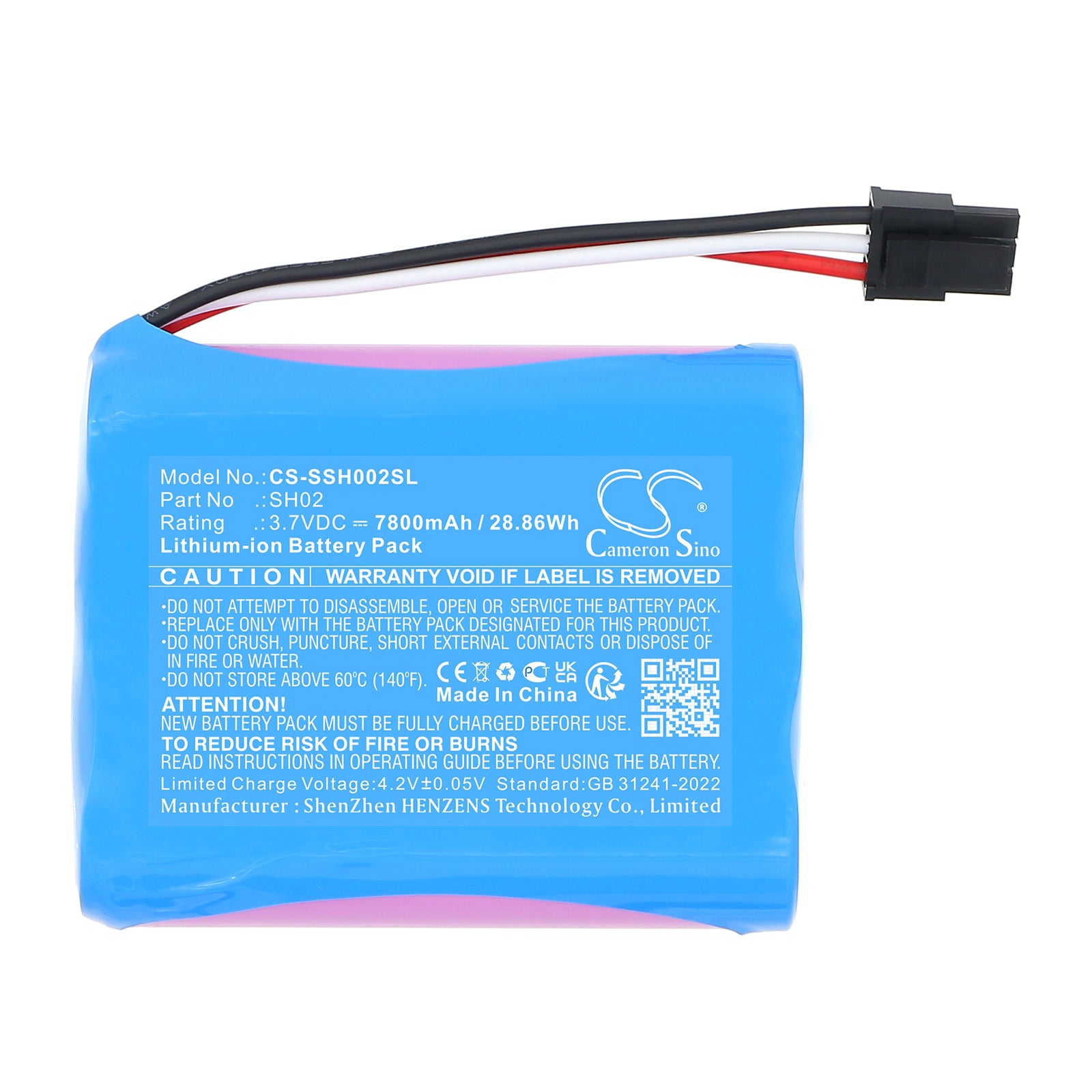 3.7V, Li-ion, 7800mAh, Battery fits Simplehuman ST3007, ST3011, 28.86Wh Cosmetic Mirror Cameron Sino Technology Limited
