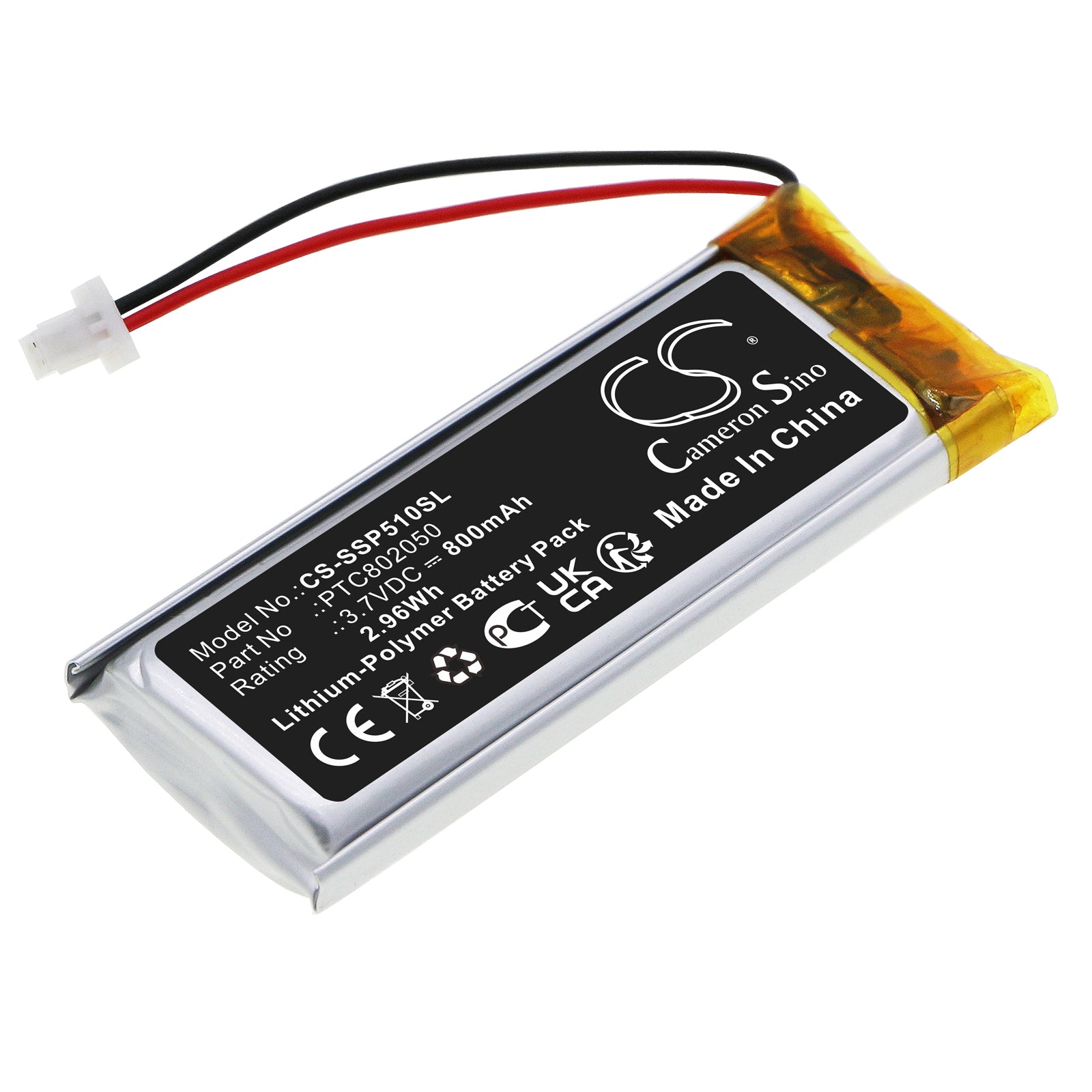 Li-Polymer, Wireless Headset Battery fits Interphone Active, Connect, 3.7V, 800mAh Wireless Headset Cameron Sino Technology Limited
