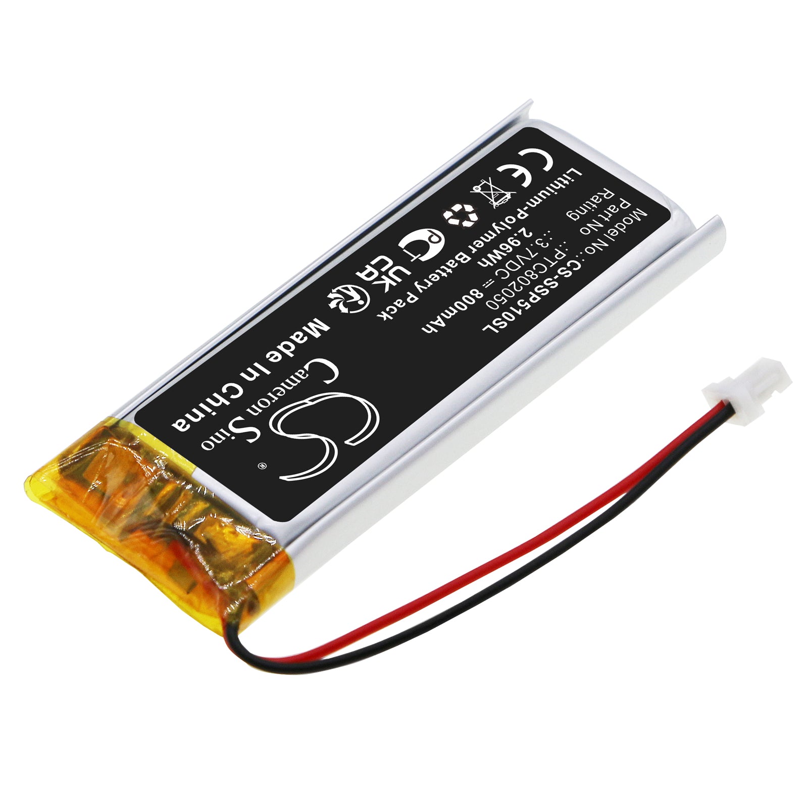 Li-Polymer, Wireless Headset Battery fits Interphone Active, Connect, 3.7V, 800mAh Wireless Headset Cameron Sino Technology Limited