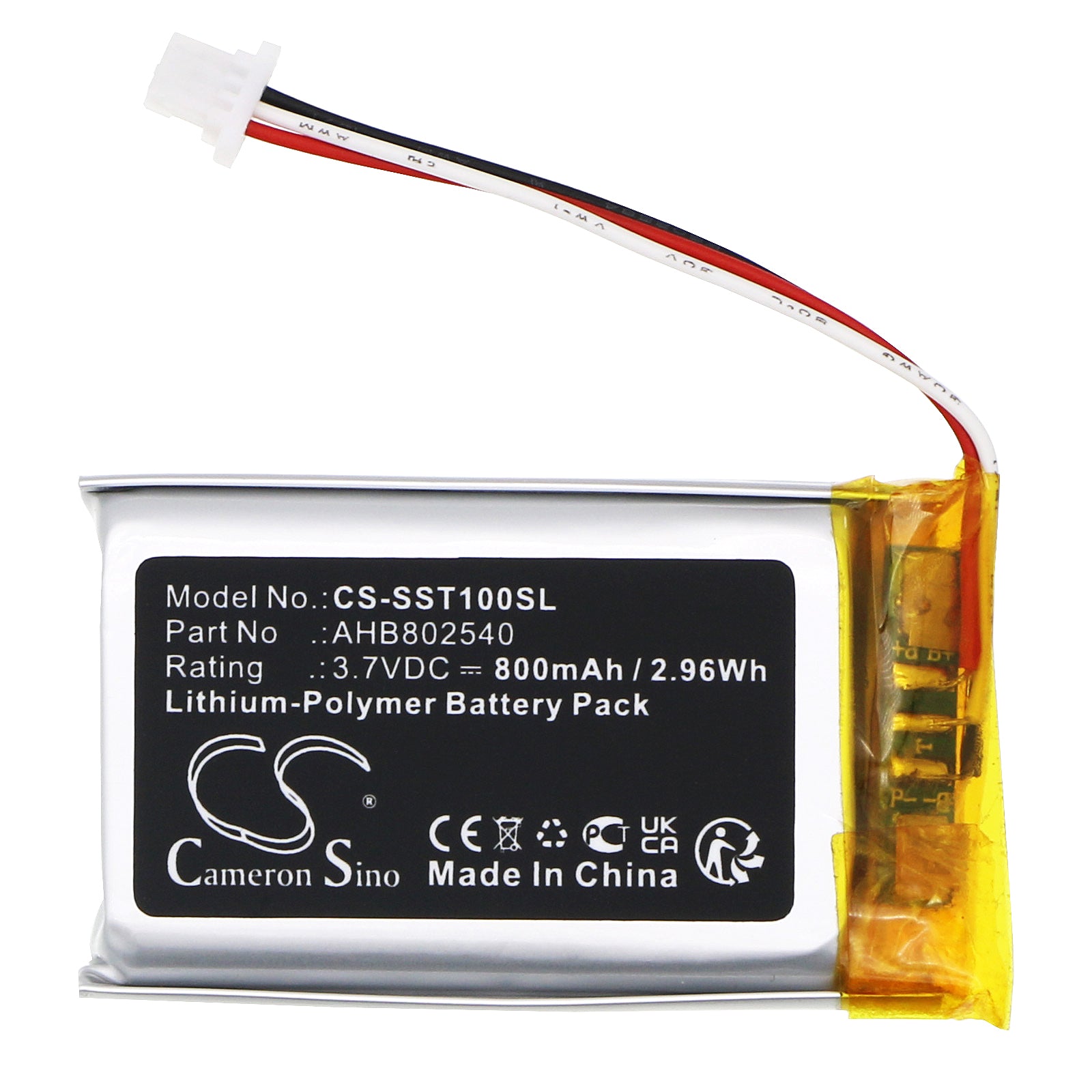 Li-Polymer, Wireless Headset Battery fits Sena Spider St1, 3.7V, 800mAh Wireless Headset Cameron Sino Technology Limited