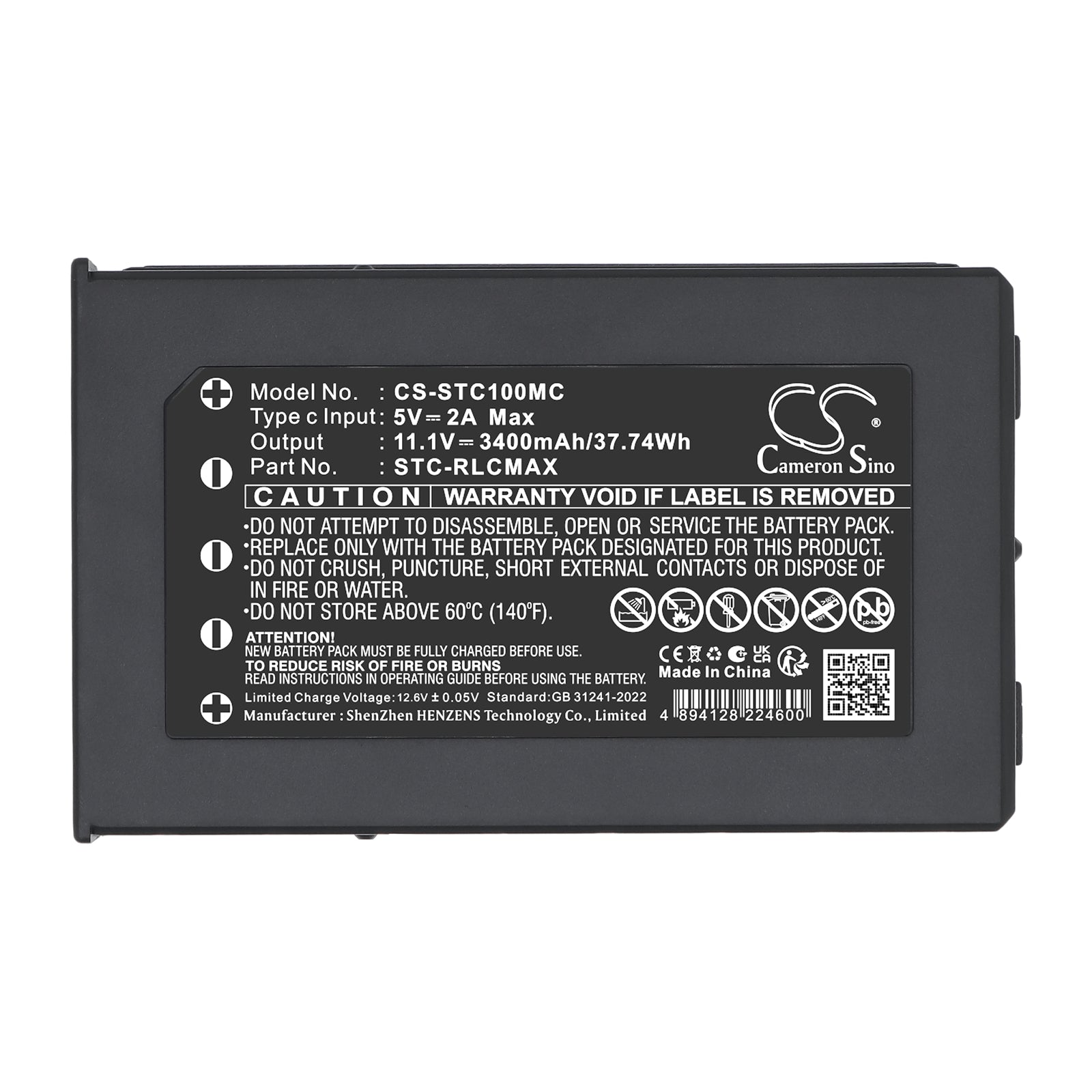 11.1V, Li-ion, 3400mAh, Battery fits Stealth Cam Deceptor Max, FieldMax, 37.74Wh Sports & Outdoors Cameron Sino Technology Limited
