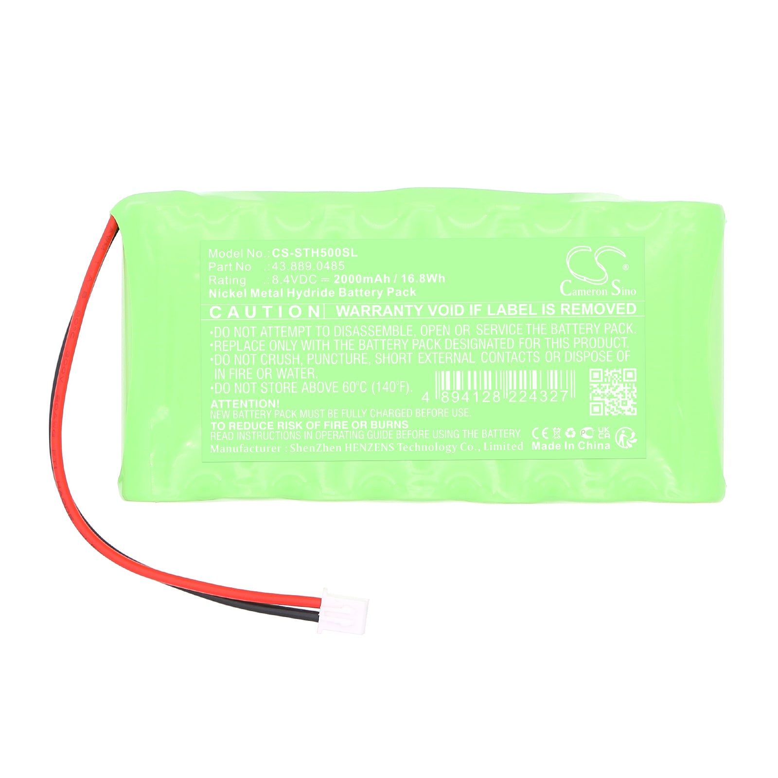 8.4V, Ni-MH, 2000mAh, Battery fits Sauter FH 500, FH 500 Force Gauge, 16.8Wh Equipment, Survey, Test Cameron Sino Technology Limited