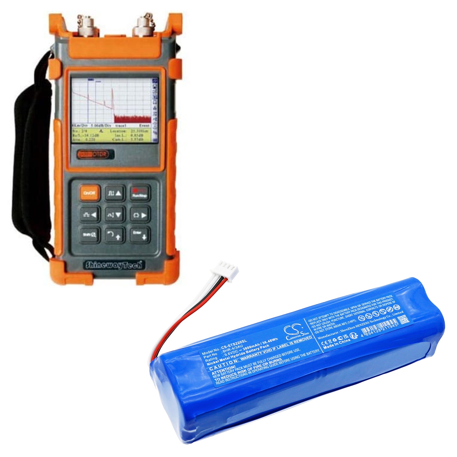 9.6V, Ni-MH, 3800mAh, Battery fits ShinewayTech S20A Plus, 36.48Wh Equipment, Survey, Test Cameron Sino Technology Limited