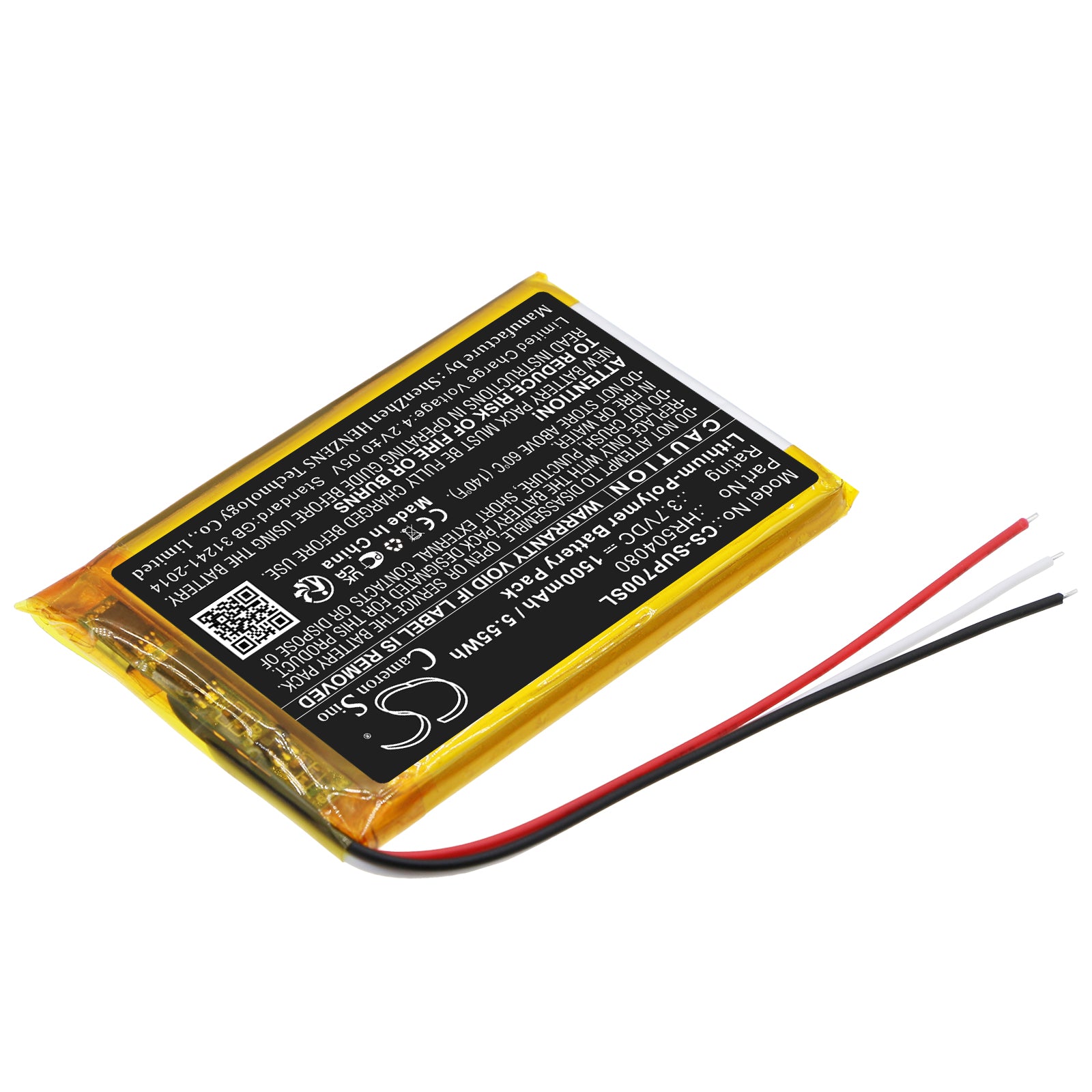 Li-Polymer, GPS, Navigator Battery fits Serioux Upq700, Urban Pilot Upq700, 3.7V, 1500mAh GPS, Navigator Cameron Sino Technology Limited