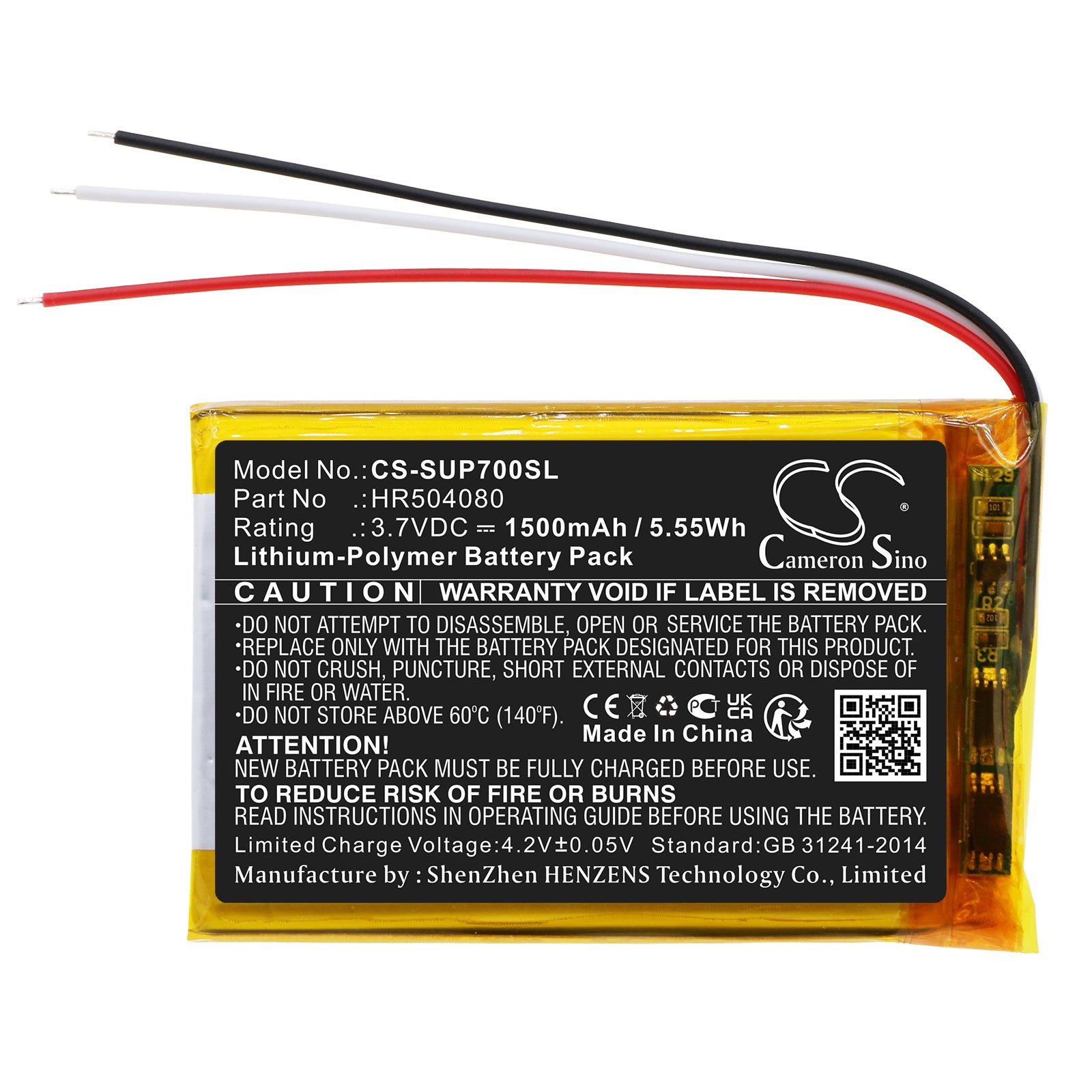 Li-Polymer, GPS, Navigator Battery fits Serioux Upq700, Urban Pilot Upq700, 3.7V, 1500mAh GPS, Navigator Cameron Sino Technology Limited