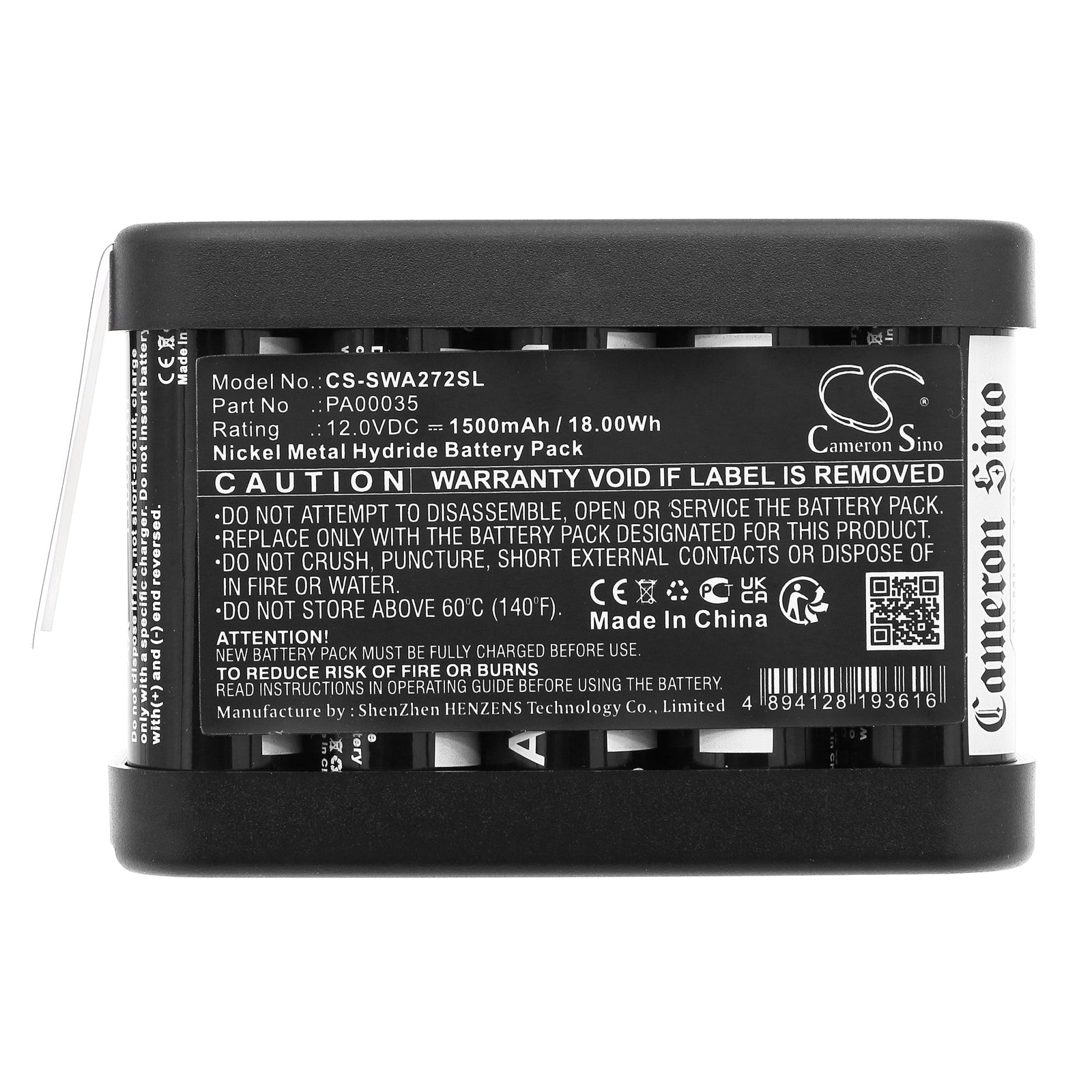 Ni-MH, Alarm System Battery fits Simon Aov Rz 040, Es 251, 12.0V, 1500mAh Alarm System Cameron Sino Technology Limited
