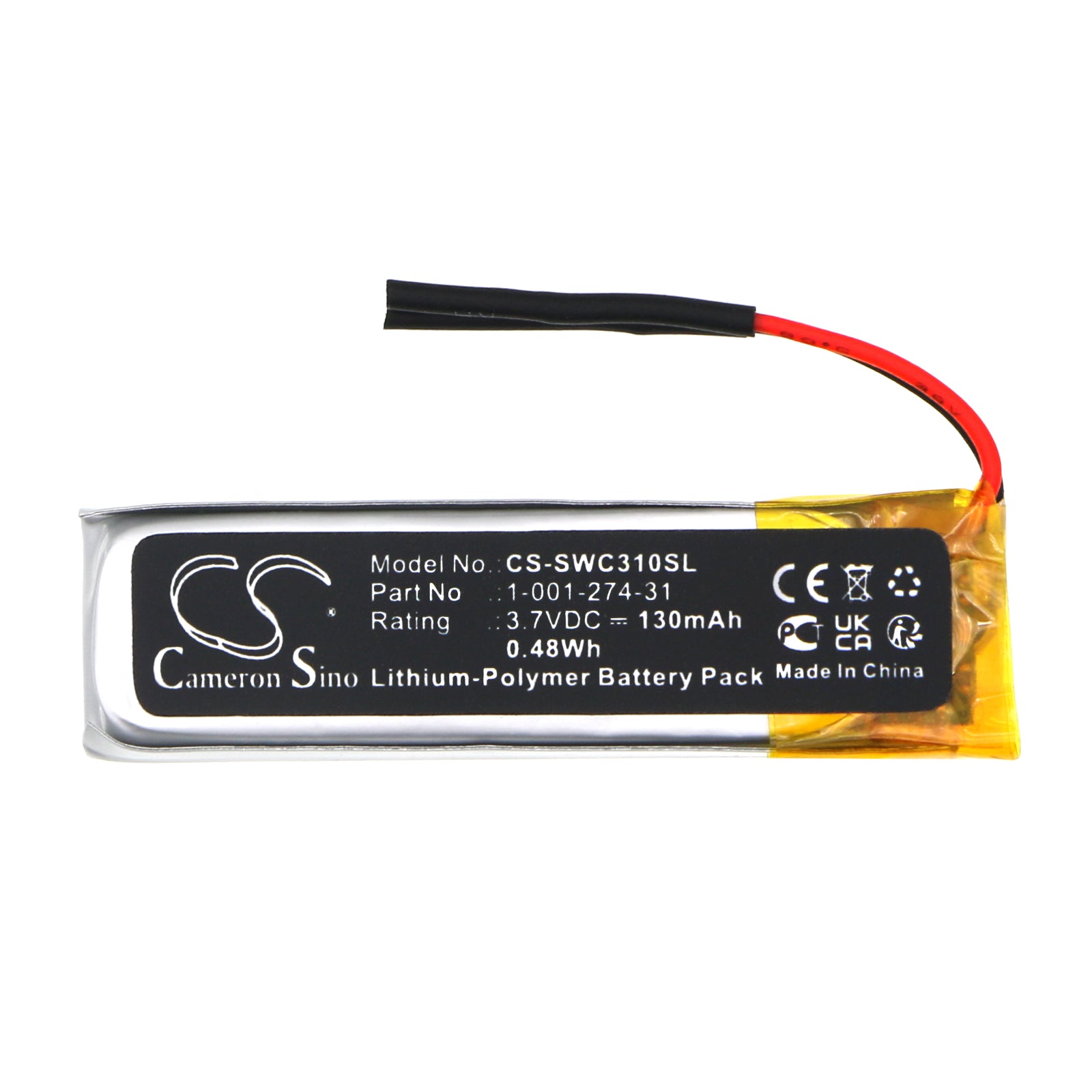 Li-Polymer, Wireless Headset Battery fits Sony Wi-c200, Wi-c300, 3.7V, 130mAh Wireless Headset Cameron Sino Technology Limited