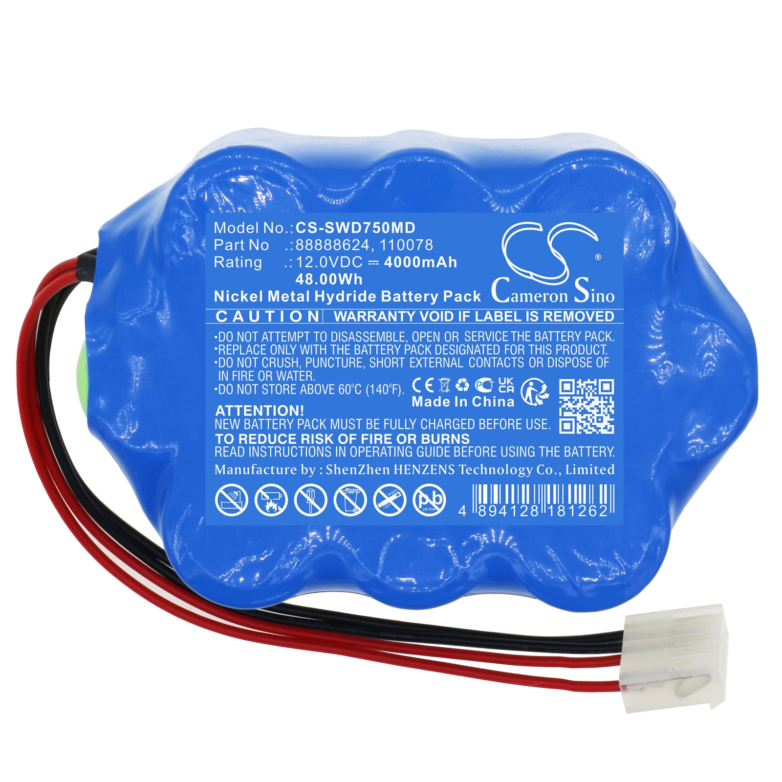 Ni-MH, Medical Battery fits Simonson-wheel Defibrillator 750, Defibrillator Dms730, 12.0V, 4000mAh Medical Cameron Sino Technology Limited