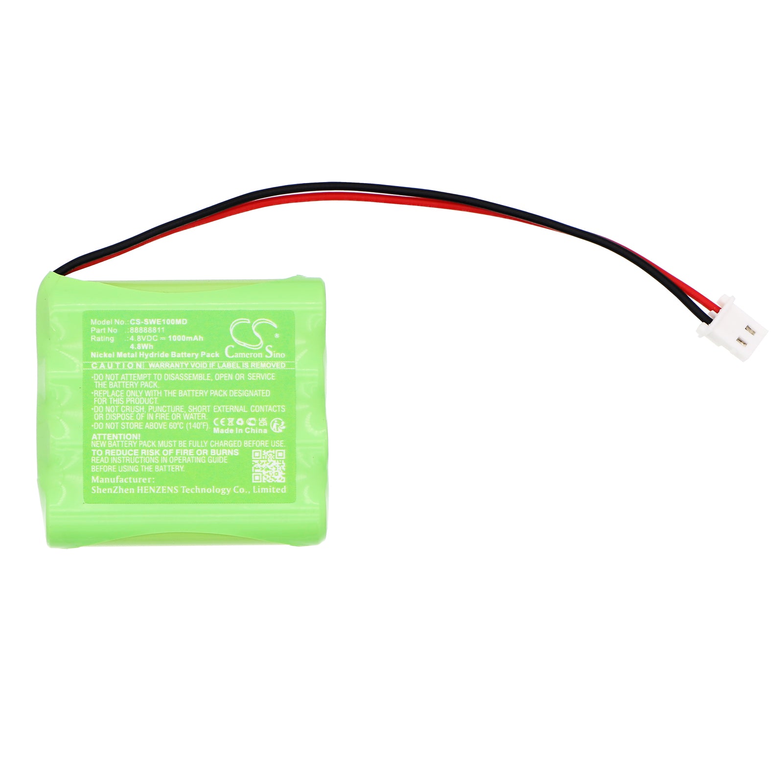 Ni-MH, Medical Battery fits Schwa Eco 2, 4.8V, 1000mAh Medical Cameron Sino Technology Limited